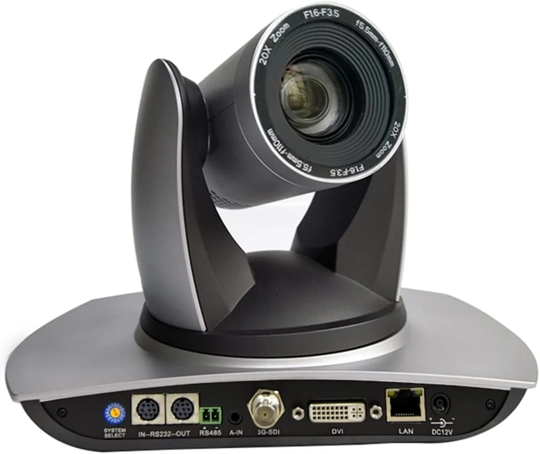 دوربین کنفرانس ZAIED رنگ نقره ای 1080p با لنز اپتیکال 20x، خروجی 3G-SDI DVI و کنترلر کیبورد PTZ با صفحه نمایش LCD 5 اینچی برای کنفرانس های ویدیویی