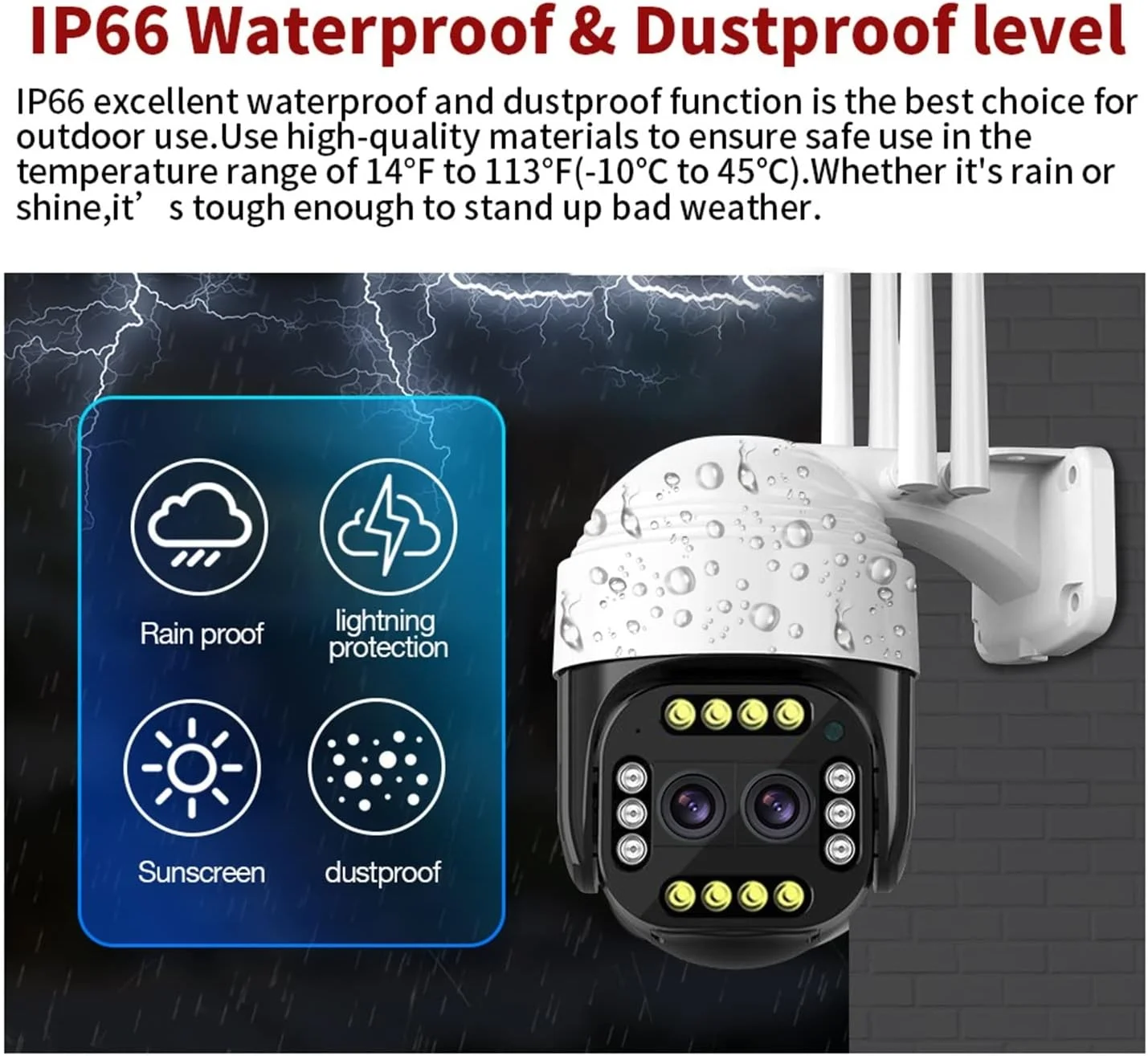 دوربین مداربسته خورشیدی بی‌سیم ZAIED، 5 مگاپیکسل، دو لنز، IP PTZ، دوربین سریع گردان، ویدیویی، بی‌سیم، نظارتی، CCTV P2P، هشدار حرکت، ردیابی خودکار برای امنیت خانه (رنگ: E، اندازه: 1080P 128G SD Ca)