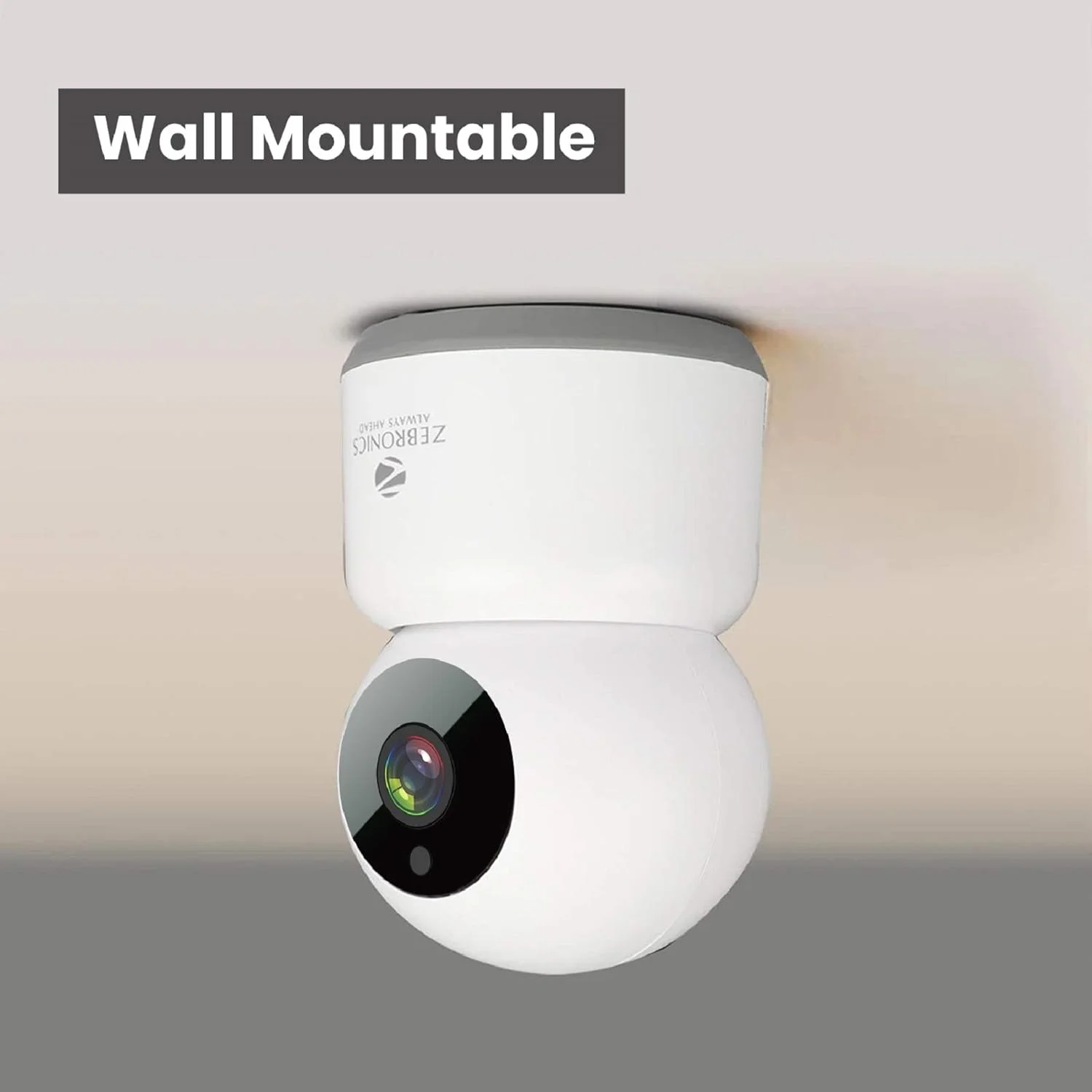 دوربین هوشمند داخلی وای فای PTZ زیبرونیکس مدل Zeb Smart Cam 101 (1080p)، نظارت از راه دور، نصب آسان، دید در شب، ردیابی حرکت، کارت حافظه mSD، صدای دو طرفه، سازگار با تلفن های هوشمند اندروید/iOS