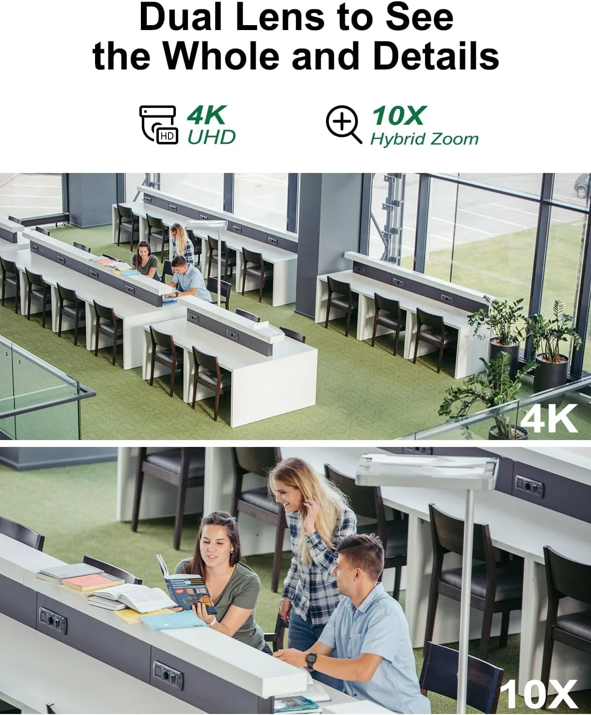 دوربین امنیتی بی سیم PTZ دو لنز 4 مگاپیکسلی ZHXINSD