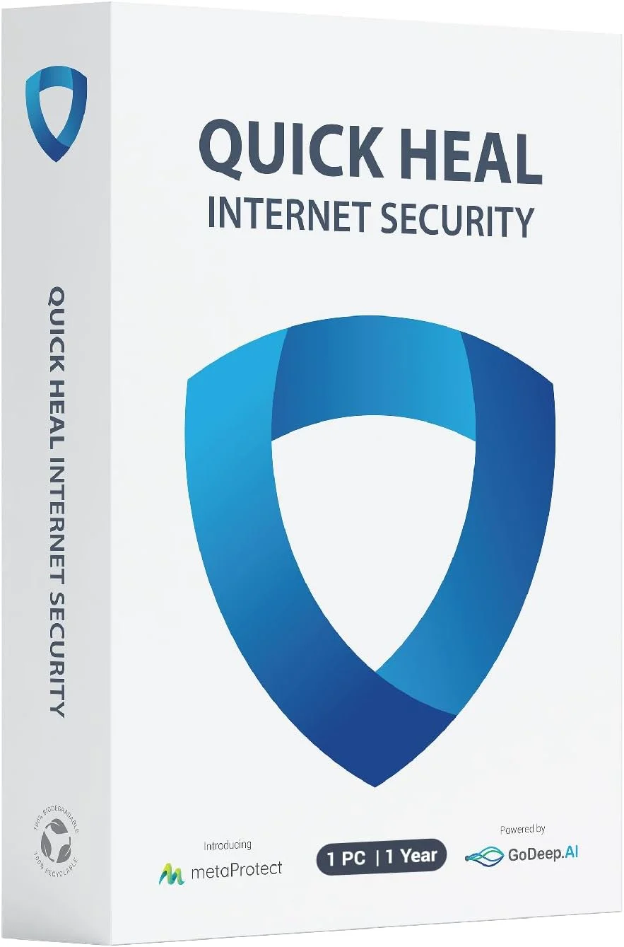 آخرین نسخه Quick Heal Internet Security - 1 کامپیوتر، 1 سال | امنیت دستگاه مبتنی بر هوش مصنوعی برای کامپیوتر ویندوز | محافظت از اینترنت و بانکداری