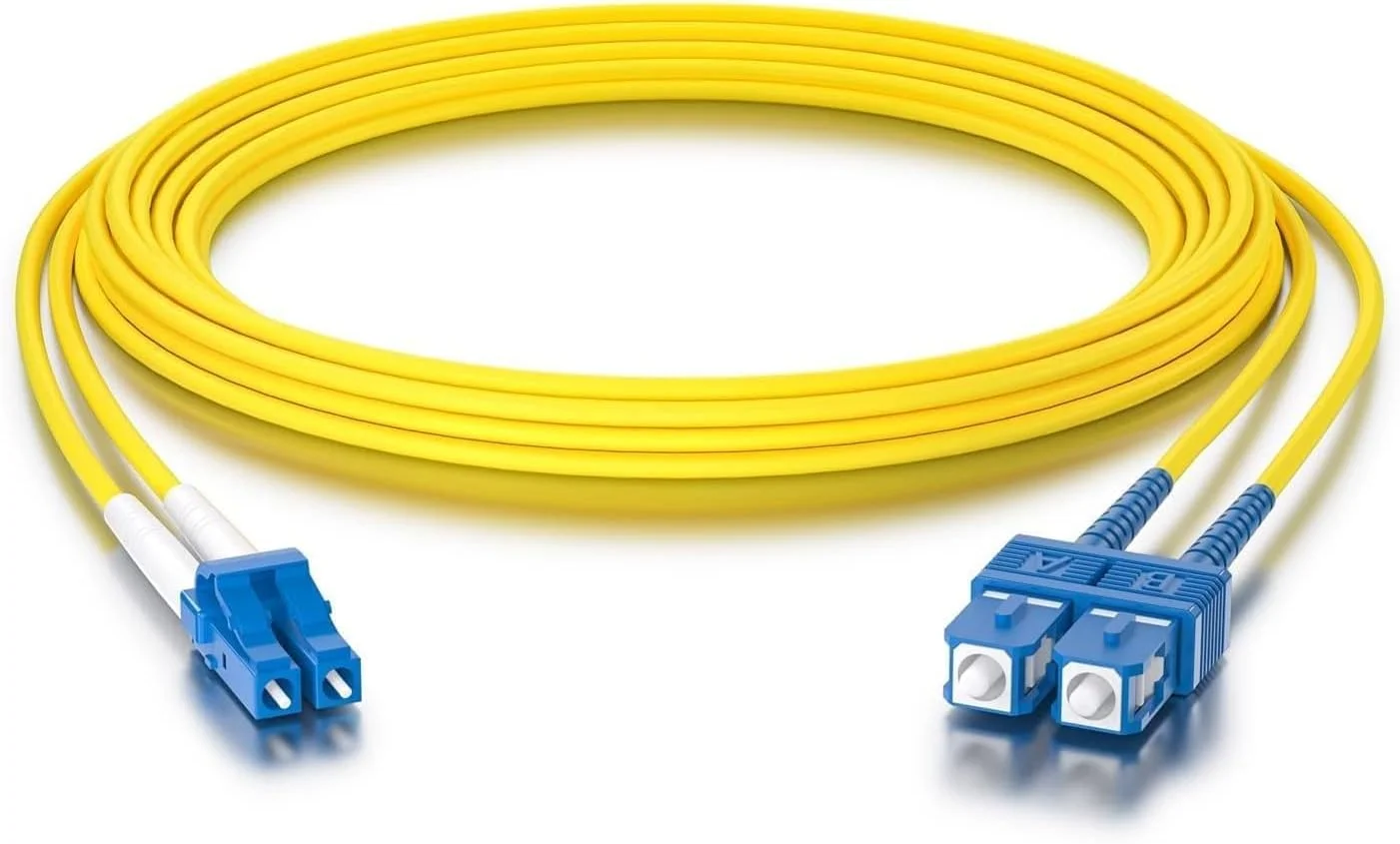 کابل فیبر نوری Ipolex LC به SC، سینگل مود، 10 گیگابیت 9/125μm، جامپر دوبلکس LSZH برای فرستنده و گیرنده SMF SFP/SFP+، 10 متر، بسته 2 عددی