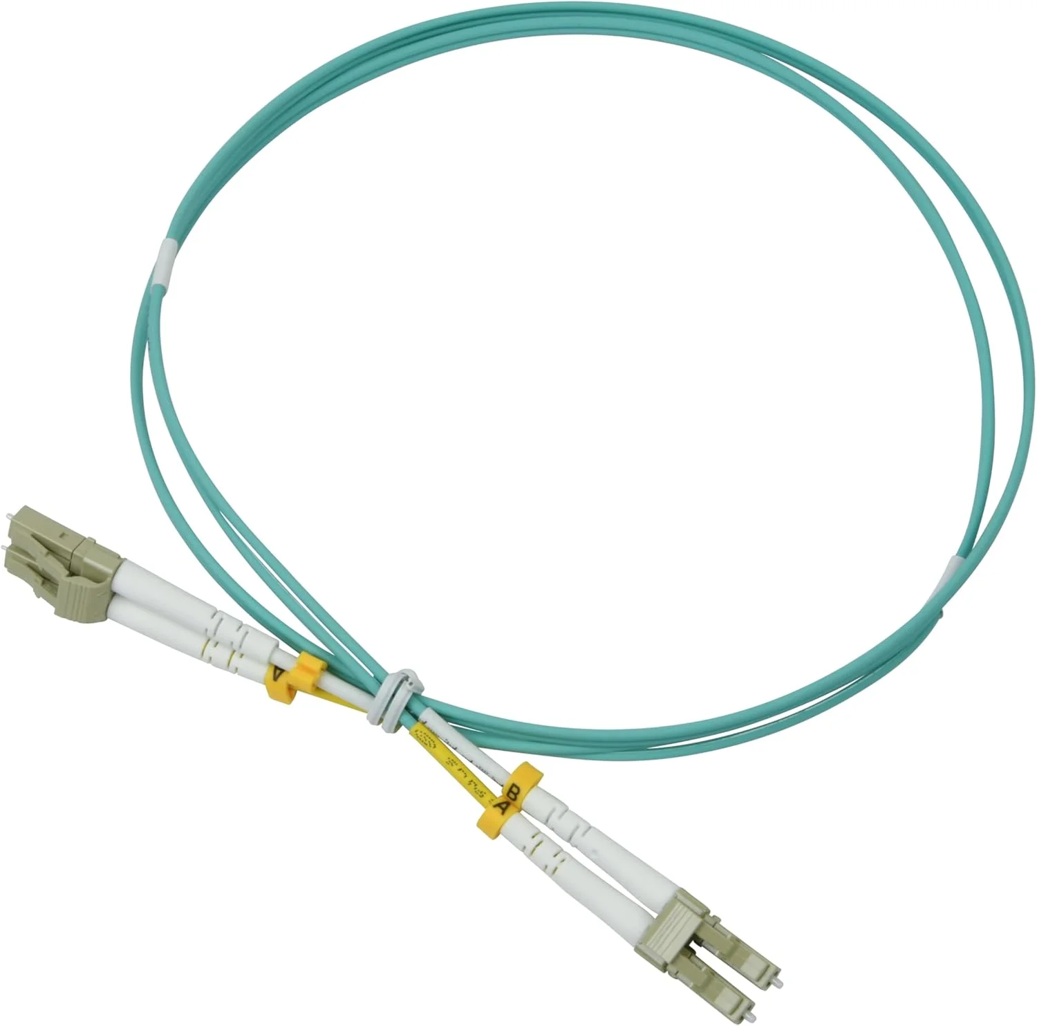 کابل فیبر نوری Labgear به طول 1 متر - LC به LC مالتی مود داپلکس OM3 LSZH کابل پچ فیبر صوتی دیجیتال، نرخ داده 40 گیگابیت بر گیگابیت، شبکه با کارایی بالا، سبز