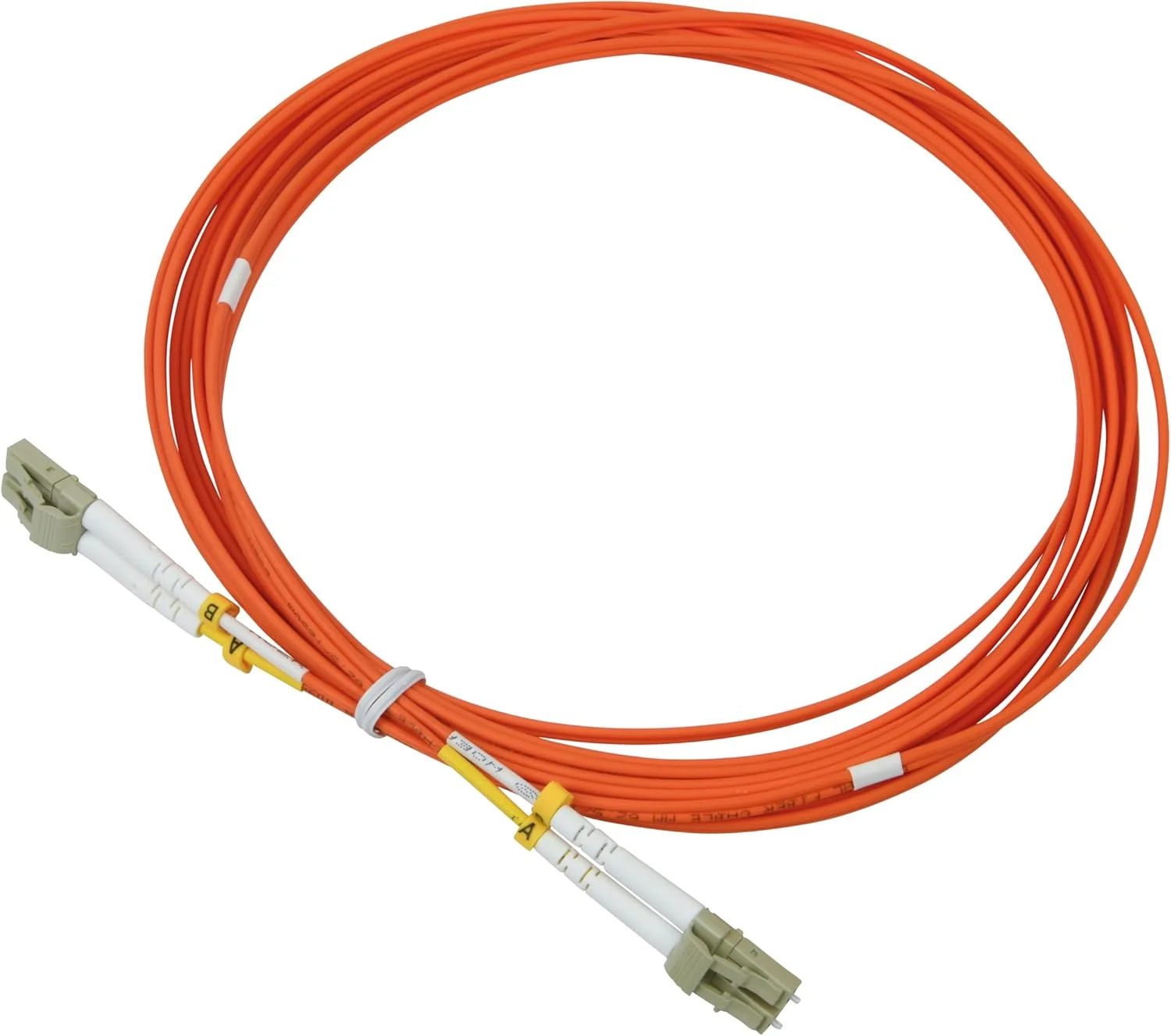 کابل فیبر نوری Labgear به طول 5 متر - LC به LC چند حالته دوبلکس OM1 LSZH کابل پچ فیبر صوتی دیجیتال، نرخ داده 10 گیگابیت بر ثانیه، شبکه با کارایی بالا، نارنجی
