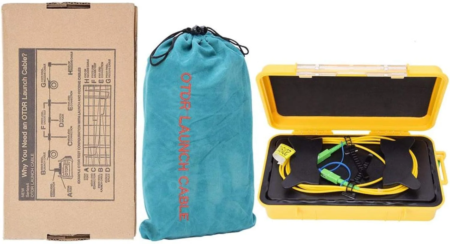 جعبه کابل پرتاب OTDR 500 متری SC/APC-SC/APC کابل فیبر نوری تک حالته سیم جامپر کابل های شبکه سیم توسعه تست