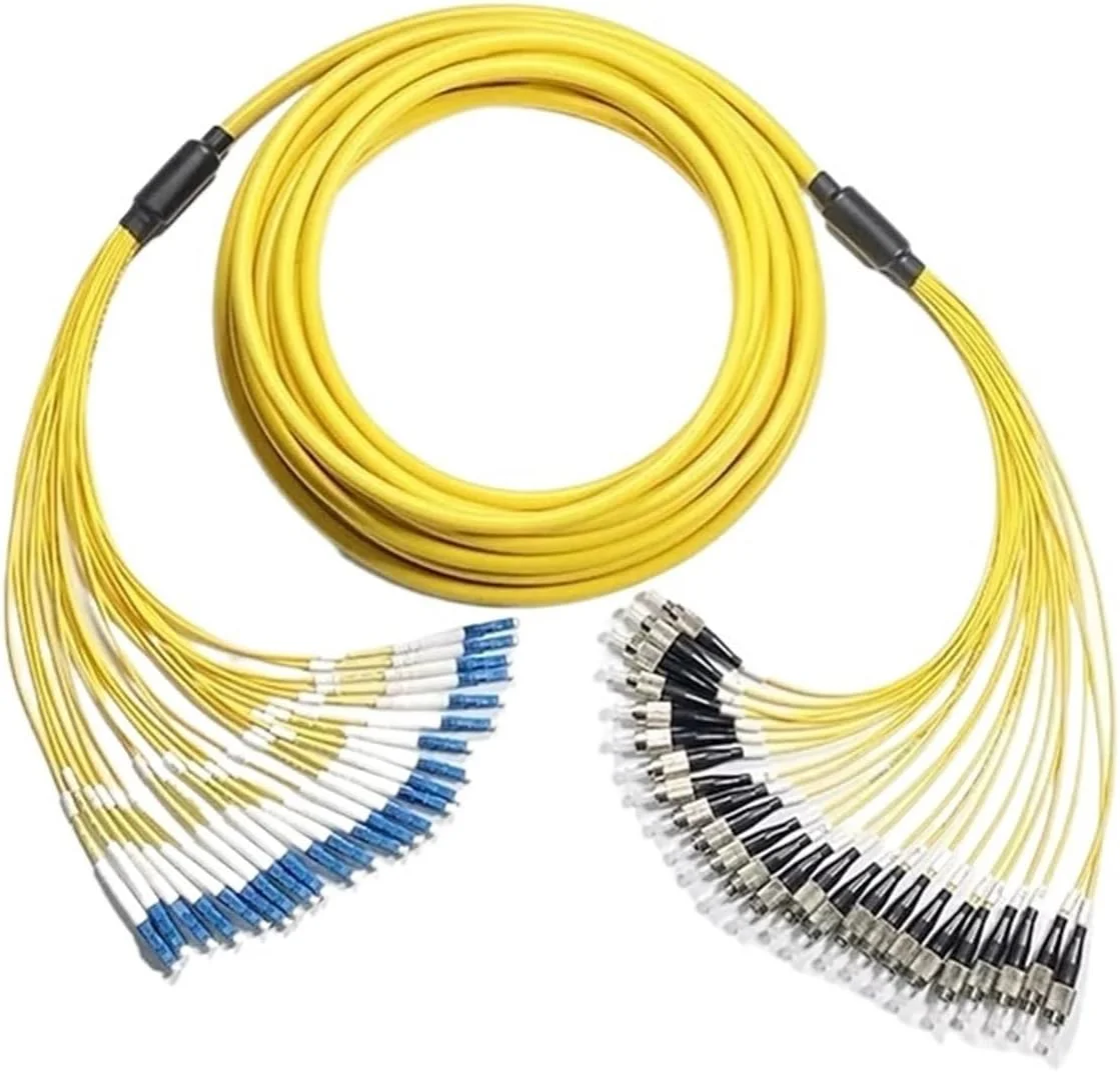 کابل فیبر نوری 24 رشته LC-LC سینگل مود، 40 تا 120 متر (50 متر SC-SC)