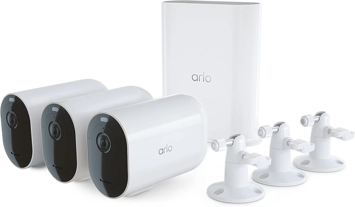 دوربین امنیتی نورافکن Arlo Pro 5S XL با کیفیت 2K HDR | مناسب فضای داخلی/خارجی | اتصال Wi-Fi دو بانده به قوی‌ترین شبکه | عمر باتری بیشتر، زوم 12 برابر، دید در شب رنگی - سفید، بسته 3 عددی