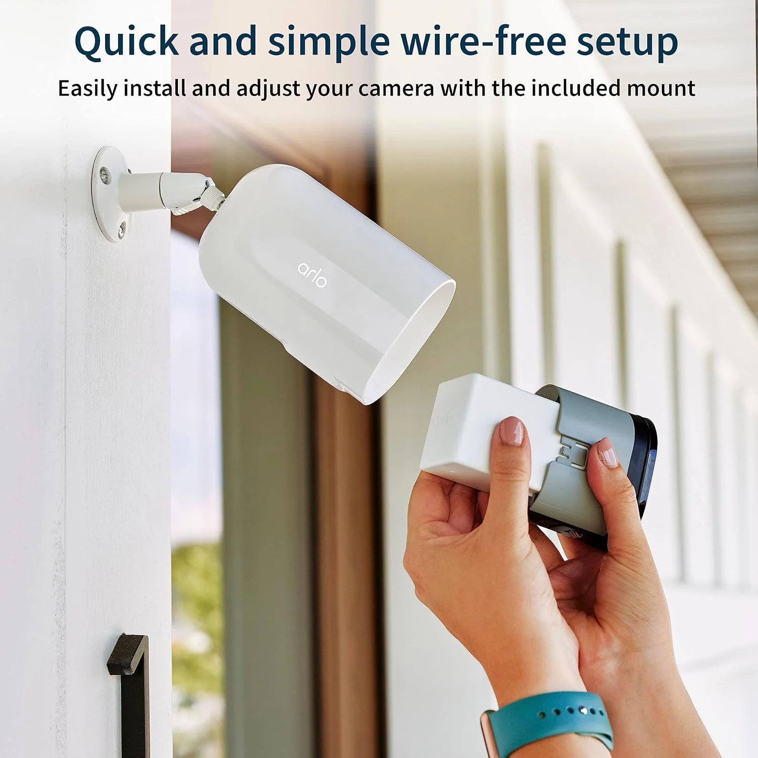 دوربین امنیتی نورافکن Arlo Pro 5S XL با کیفیت 2K HDR | مناسب فضای داخلی/خارجی | اتصال Wi-Fi دو بانده به قوی‌ترین شبکه | عمر باتری بیشتر، زوم 12 برابر، دید در شب رنگی - سفید، بسته 3 عددی