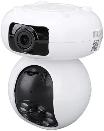 دوربین امنیتی داخلی 4 مگاپیکسلی دو لنز، دوربین امنیتی بی سیم وای فای برای خانه با دید در شب رنگی هوشمند، نظارت و ضبط همزمان دو لنز، هوش مصنوعی تشخیص انسان