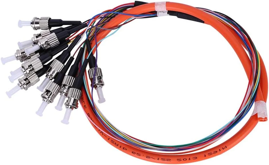 کابل فیبر نوری Marhynchus، کابل پیگتیل فیبر 12 هسته ای چند حالته ST/UPC-MM-0.9، جنس PVC سازگار با محیط زیست برای سیستم ارتباطات شبکه