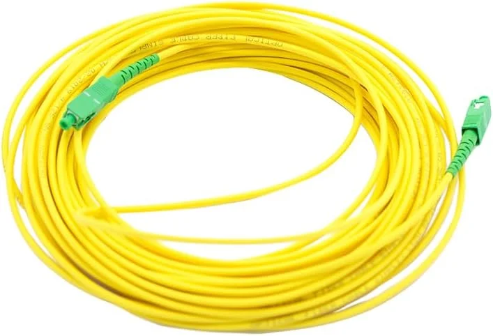 کابل فیبر نوری یونیورسال نردبانی میمونی زرد SC/APC به SC/APC سینگل مود سیمپلکس 9/125 سازگار با اورنج، موویستار، وودافون، جزتل و سایرین - 1 متر