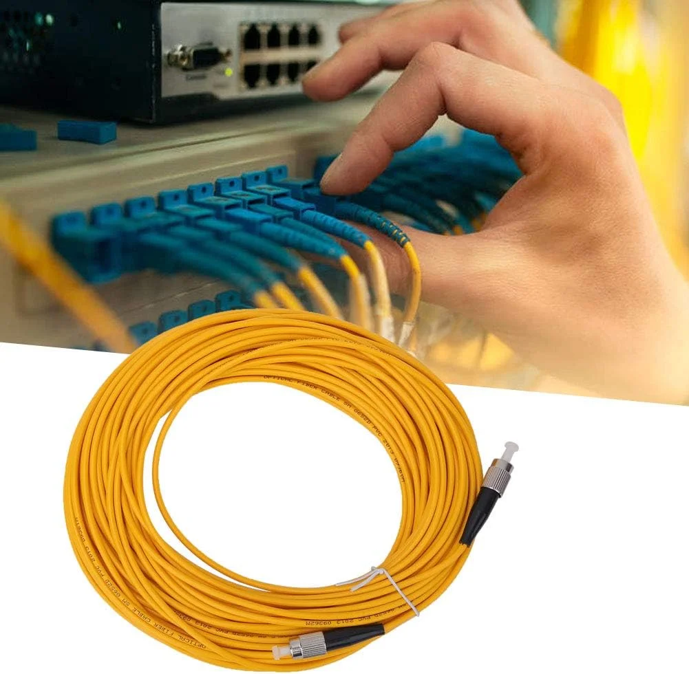 کابل فیبر نوری 20 متری، FC/UPC به FC/UPC سینگل مود با روکش PVC زرد