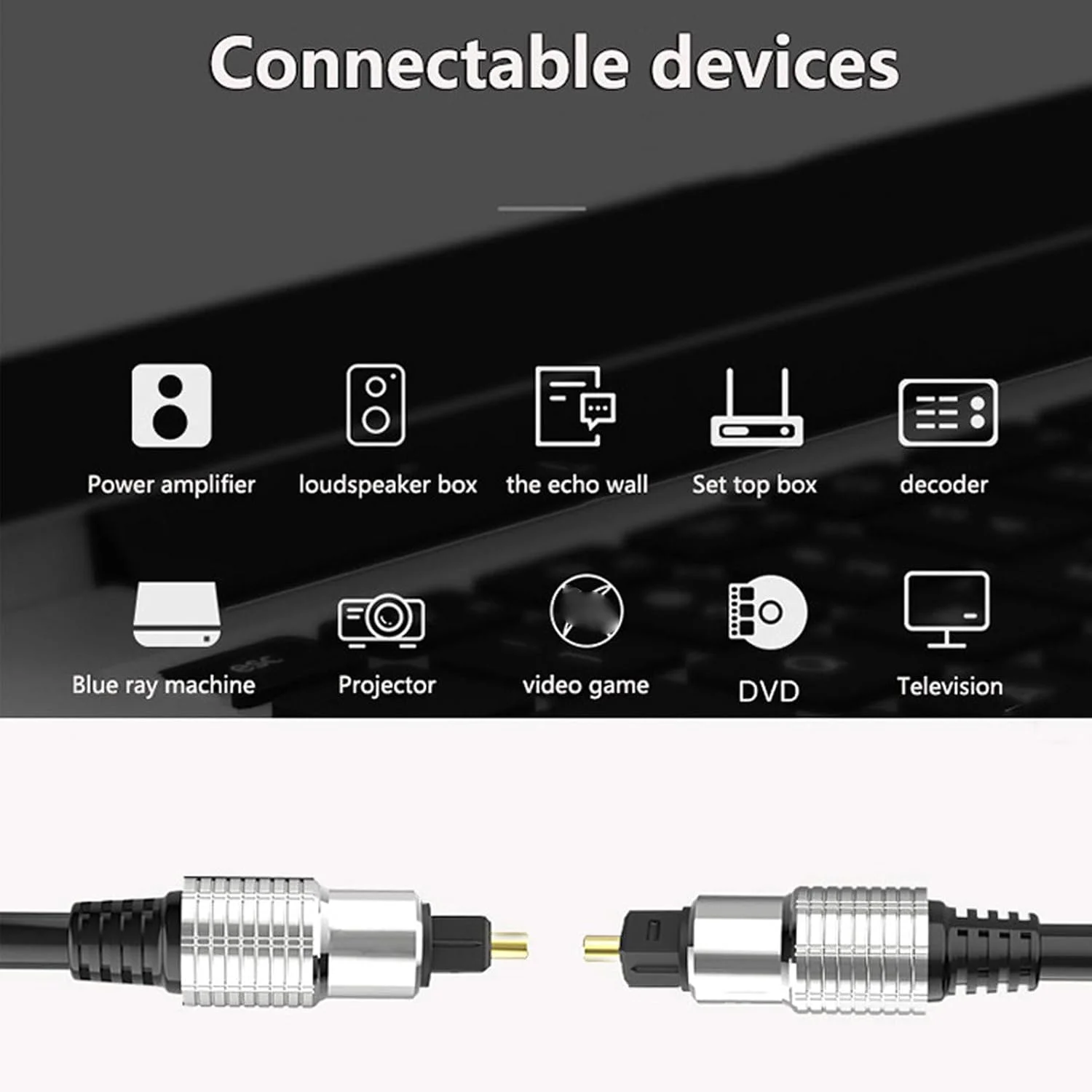 کابل نوری، کابل فیبر نوری دیجیتال، کانکتور با روکش طلا، بدنه آلومینیومی، کابل فیبر نوری برای سینمای خانگی، تلویزیون، (10 متر) کابل نوری، کابل فیبر نوری دیجیتال، کانکتور با روکش طلا، بدنه آلومینیومی، کابل فیبر نوری برای سینمای خانگی، تلویزیون، (10 متر)