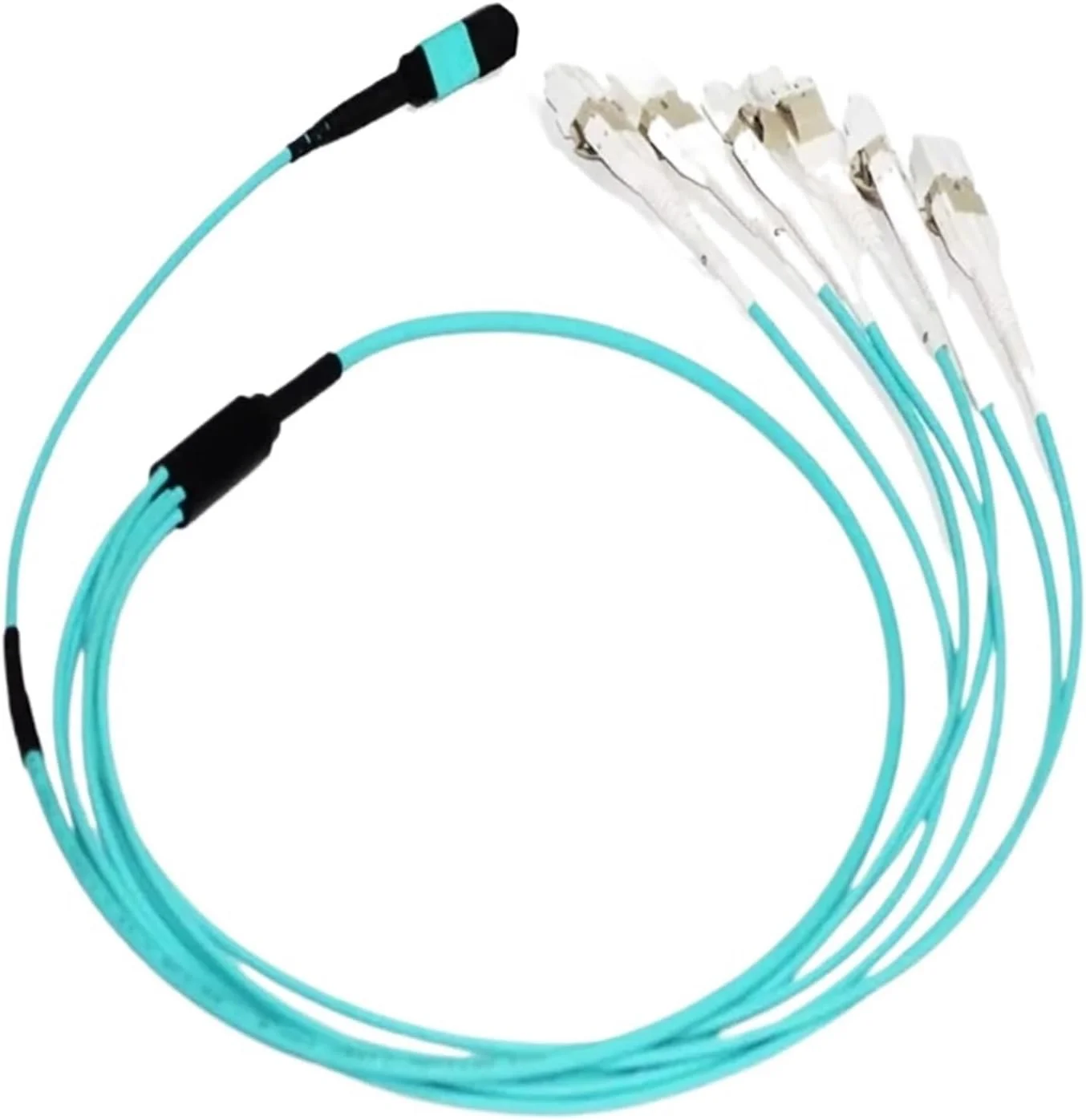 کابل پچ MPO 12 سیم مادگی کانکتور MTP-12LC به 6DLC فیبر نوری OM3 (1 متر)