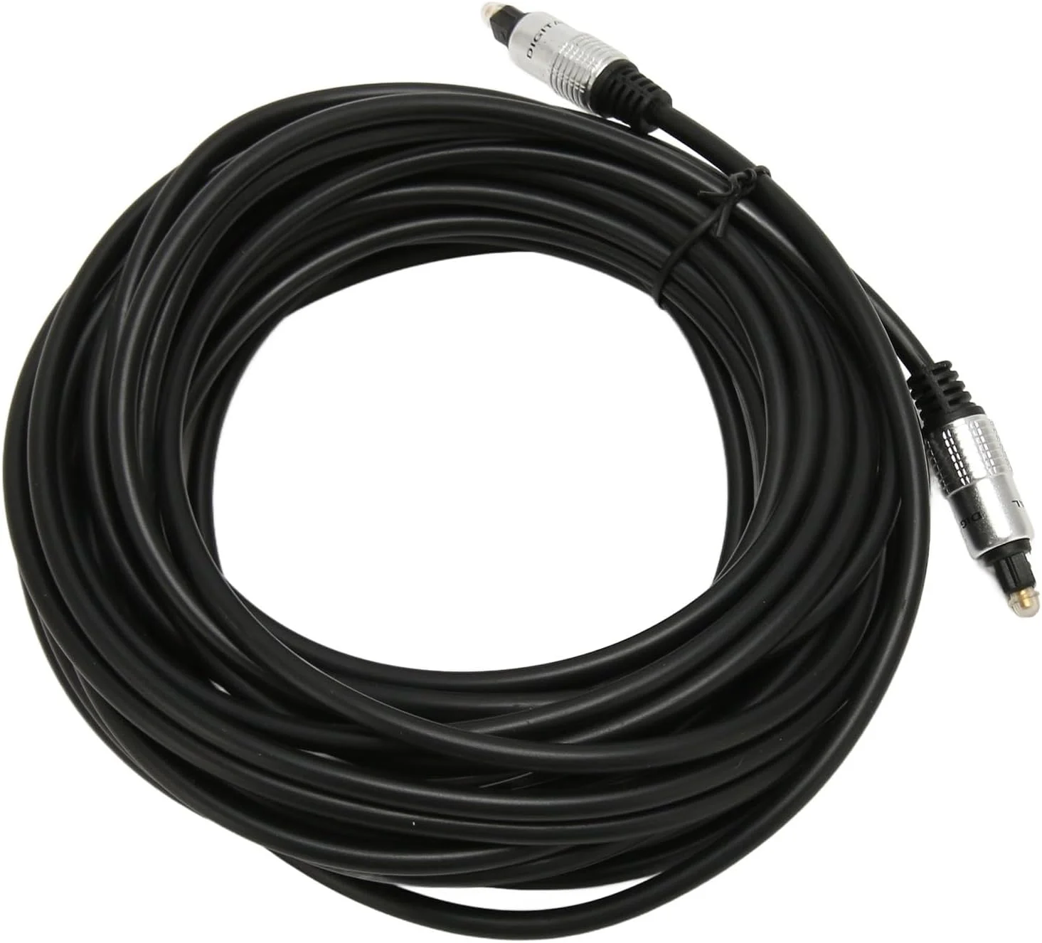 کابل صدای اپتیکال POENVFPO، کابل فیبر نوری دیجیتال شفاف با کانکتور روکش طلا برای سیستم های سینمای خانگی، بدنه آلیاژ آلومینیوم (10 متر)