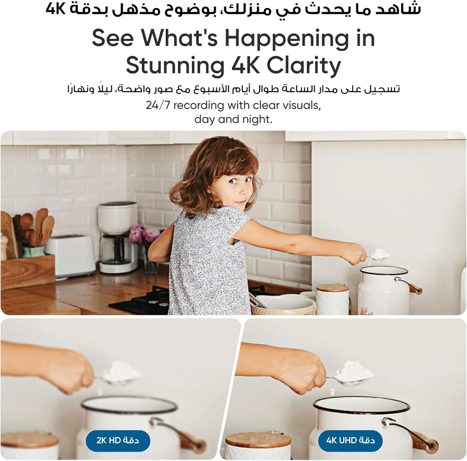 دوربین امنیتی داخلی یوفی مدل E30، نسل جدید، کیفیت 4K UHD، چرخش 360 درجه، دید در شب رنگی، تشخیص هوشمند انسان/حیوان خانگی/صدا/گریه، ردیابی خودکار انسان/حیوان خانگی، سازگار با Homekit