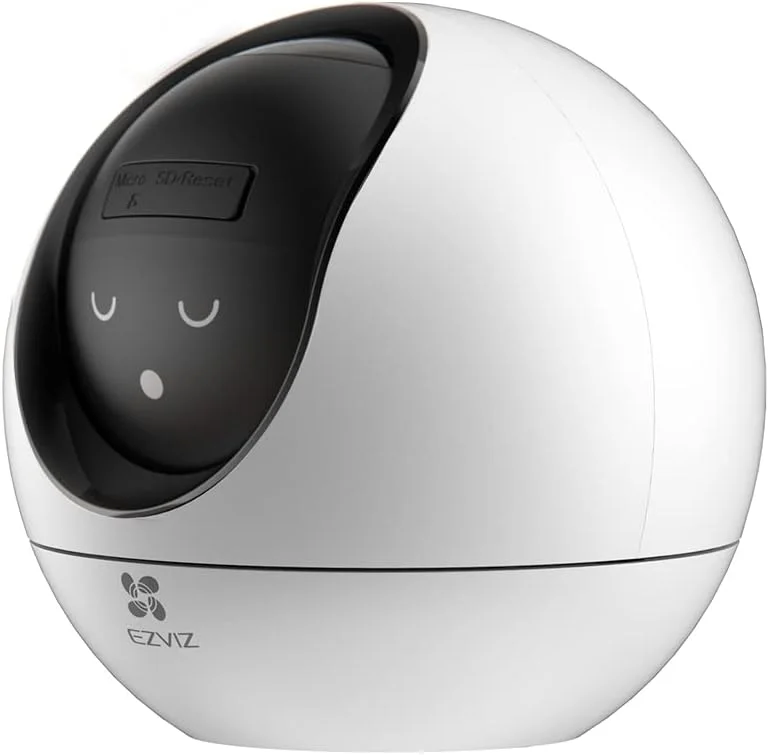 دوربین وای فای امنیتی EZVIZ C6، دوربین داخلی 2K+ با قابلیت تشخیص انسان، حیوانات خانگی و صدا با هوش مصنوعی، دید در شب، ردیابی زوم خودکار، صدا و تماس دو طرفه، وای فای 2.4G/5G، کارت SD/ذخیره سازی ابری
