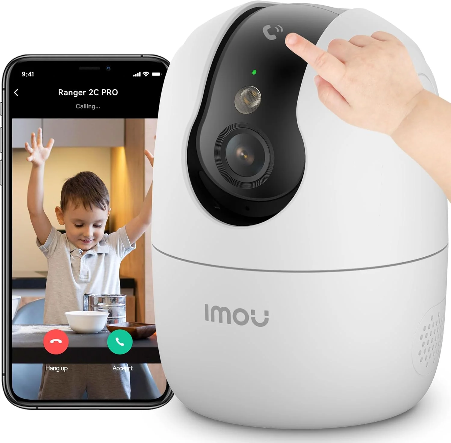 دوربین 3K ایمو برای خانه، دوربین های داخلی 5 مگاپیکسلی با دکمه تماس تک لمسی، دوربین امنیتی داخلی WIFI6 دو بانده 2.4 گیگاهرتز و 5 گیگاهرتز، دوربین مداربسته UHD برای خانه، هوشمند