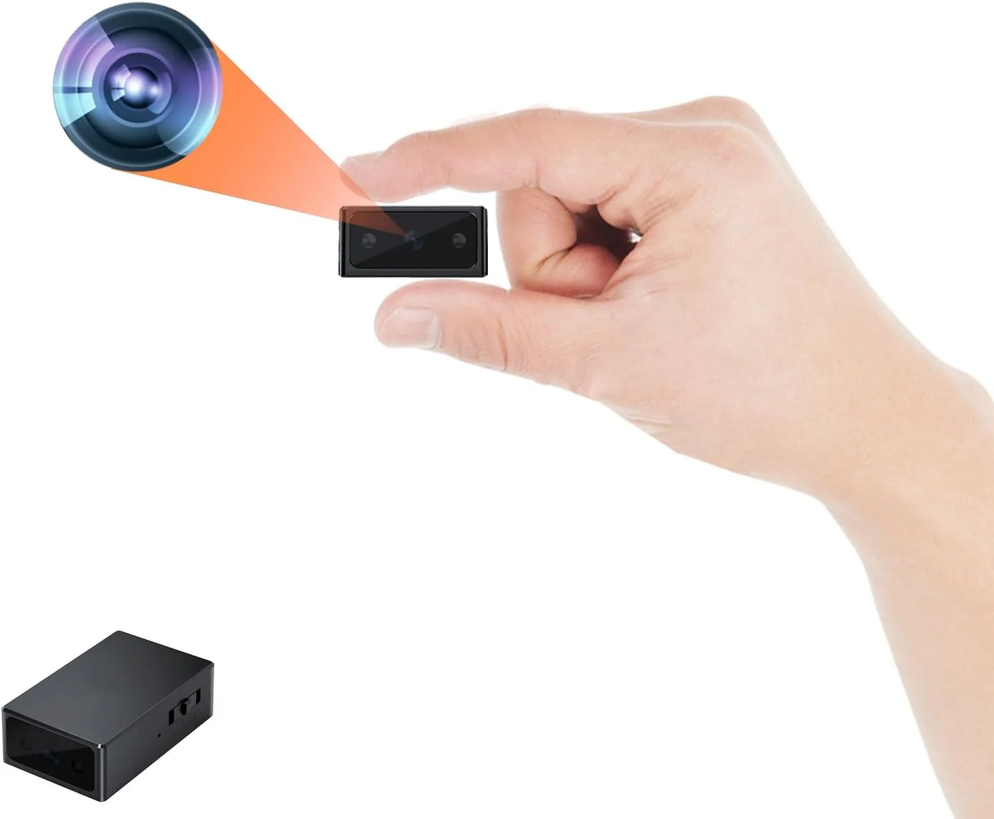 دوربین امنیتی خانگی JINGRONGHUA، HD 1080P، دوربین قابل حمل، دوربین پرستار بچه داخلی، با دید در شب، تشخیص حرکت، ضبط چرخه‌ای، حسگر گرانش، حداکثر 512 گیگابایت، بدون وای‌فای