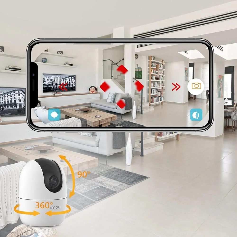 دوربین 5 مگاپیکسلی ایمو برای خانه، دوربین امنیتی 360 درجه، دوربین وای فای داخلی، دوربین مداربسته بی سیم برای خانه، دوربین نظارتی با تشخیص انسان، ردیابی هوشمند حرکت، مکالمه دو طرفه، الکسا