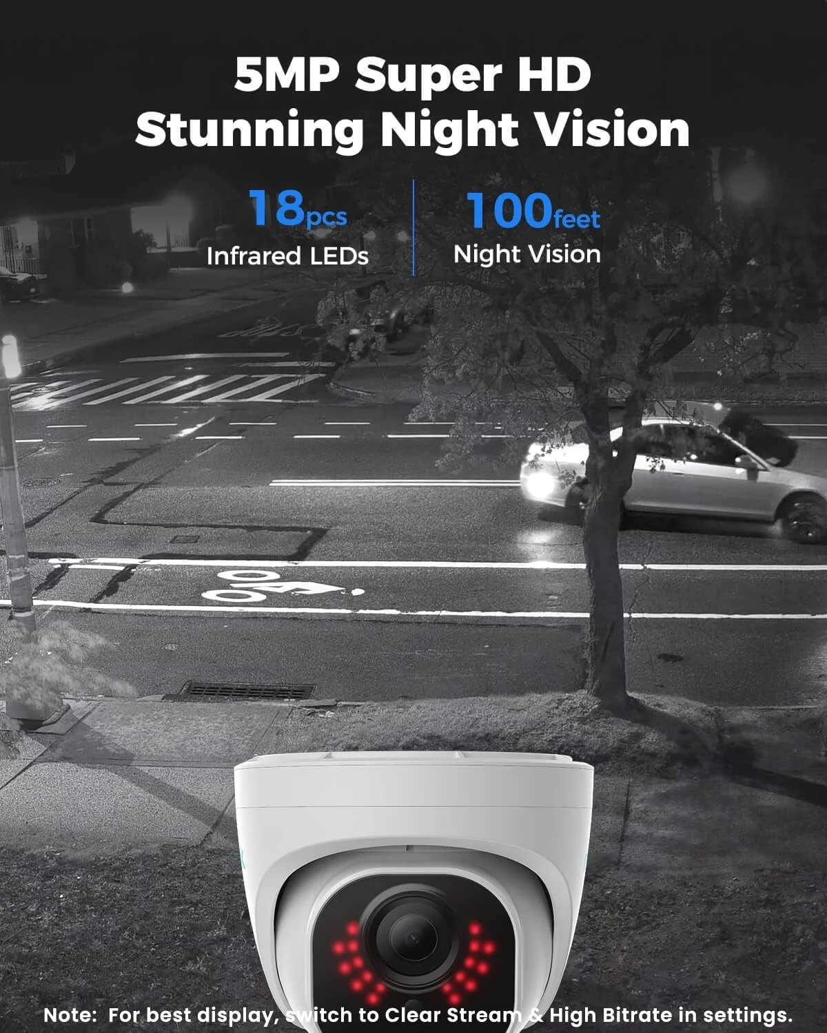 سیستم دوربین مداربسته خانگی PoE ریولینک 8 کاناله 5 مگاپیکسلی، 4 دوربین IP سیمی بیرونی، NVR 8 کاناله با هارد دیسک 2 ترابایتی برای ضبط 24/7 مدل RLK8-520D4-5MP