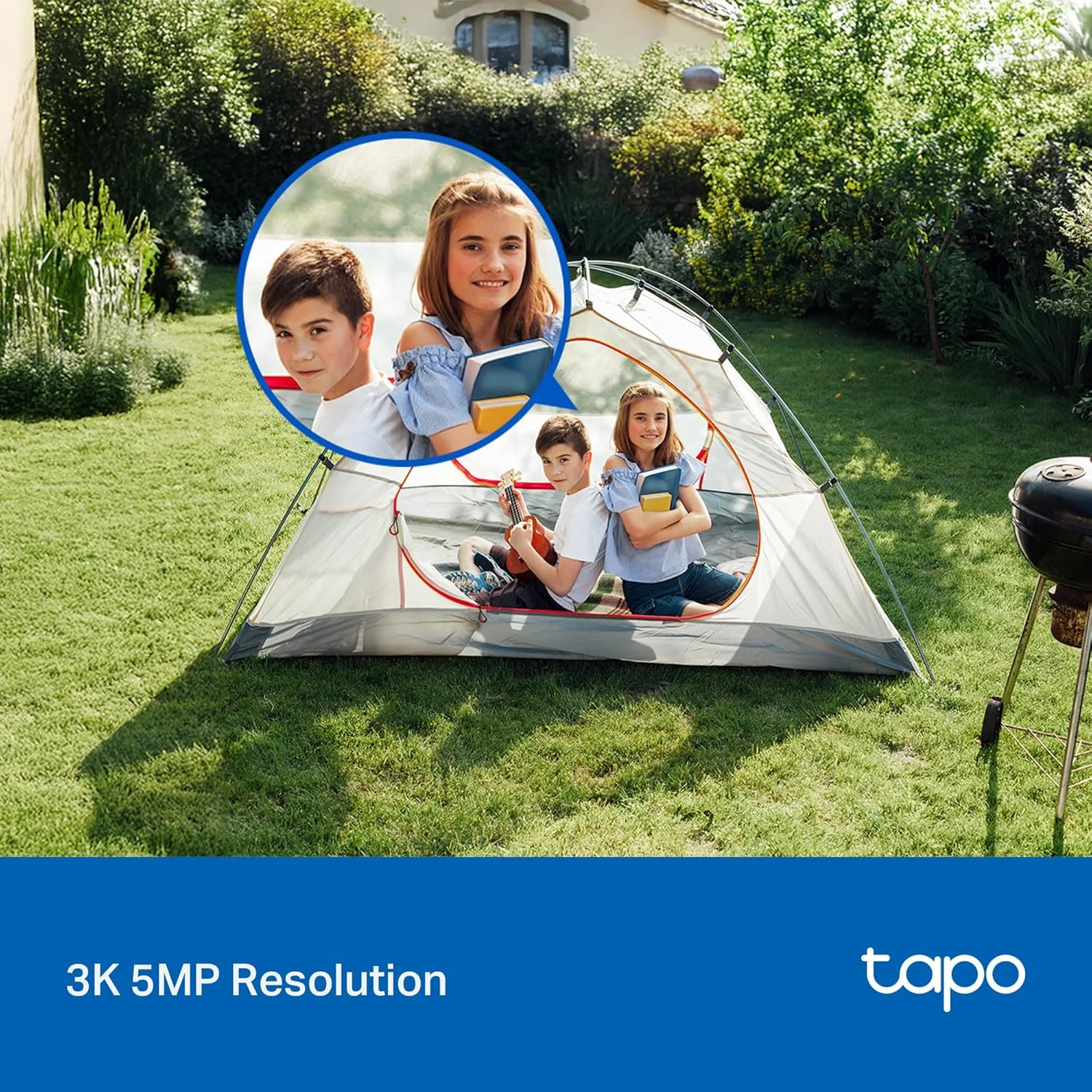 دوربین امنیتی سیم دار چرخشی/شیب دار 3K 5MP Tapo، تشخیص رایگان شخص/خودرو/گریه کودک و ردیابی حرکت 360 درجه، دید در شب رنگی، SD/Cloud، سازگار با الکسا و گوگل هوم، وای فای 2.4 گیگاهرتز، HybridCam 360