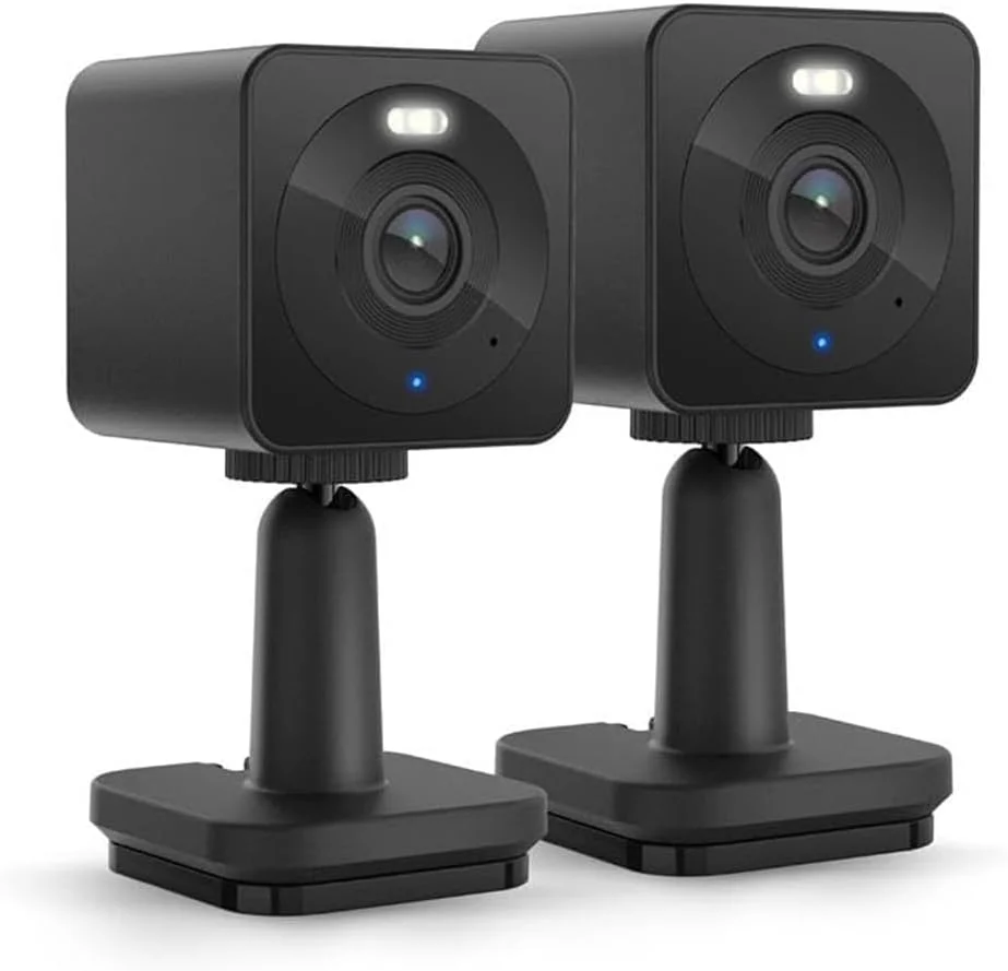دوربین امنیتی هوشمند خانگی وایز کم OG، مناسب فضای داخلی و خارجی، کیفیت 1080p، دید در شب رنگی، نورافکن داخلی، تشخیص حرکت، صدای دو طرفه، سازگار با الکسا و گوگل اسیستنت، مشکی (بسته 2 عددی)