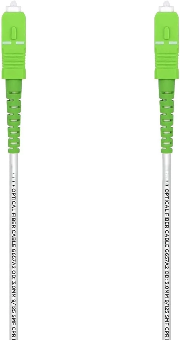 کابل فیبر نوری VoltShine G657A2 9-125 SX DCA LSZH SC-APC سفید 20 متری، ایده آل برای شبکه های پرسرعت و سیستم های ارتباطی