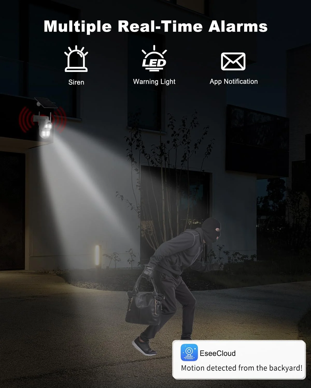 دوربین امنیتی خورشیدی بیسیم 2NLF با لنز دوگانه، دوربین امنیتی وای فای 6 مگاپیکسلی با باتری 9000 میلی آمپر، دید 360 درجه، دید در شب رنگی، صدای دو طرفه، سنسور PIR، ضد آب IP66 دوربین امنیتی خورشیدی بیسیم 2NLF با لنز دوگانه، دوربین امنیتی وای فای 6 مگاپیکسلی با باتری 9000 میلی آمپر، دید 360 درجه، دید در شب رنگی، صدای دو طرفه، سنسور PIR، ضد آب IP66