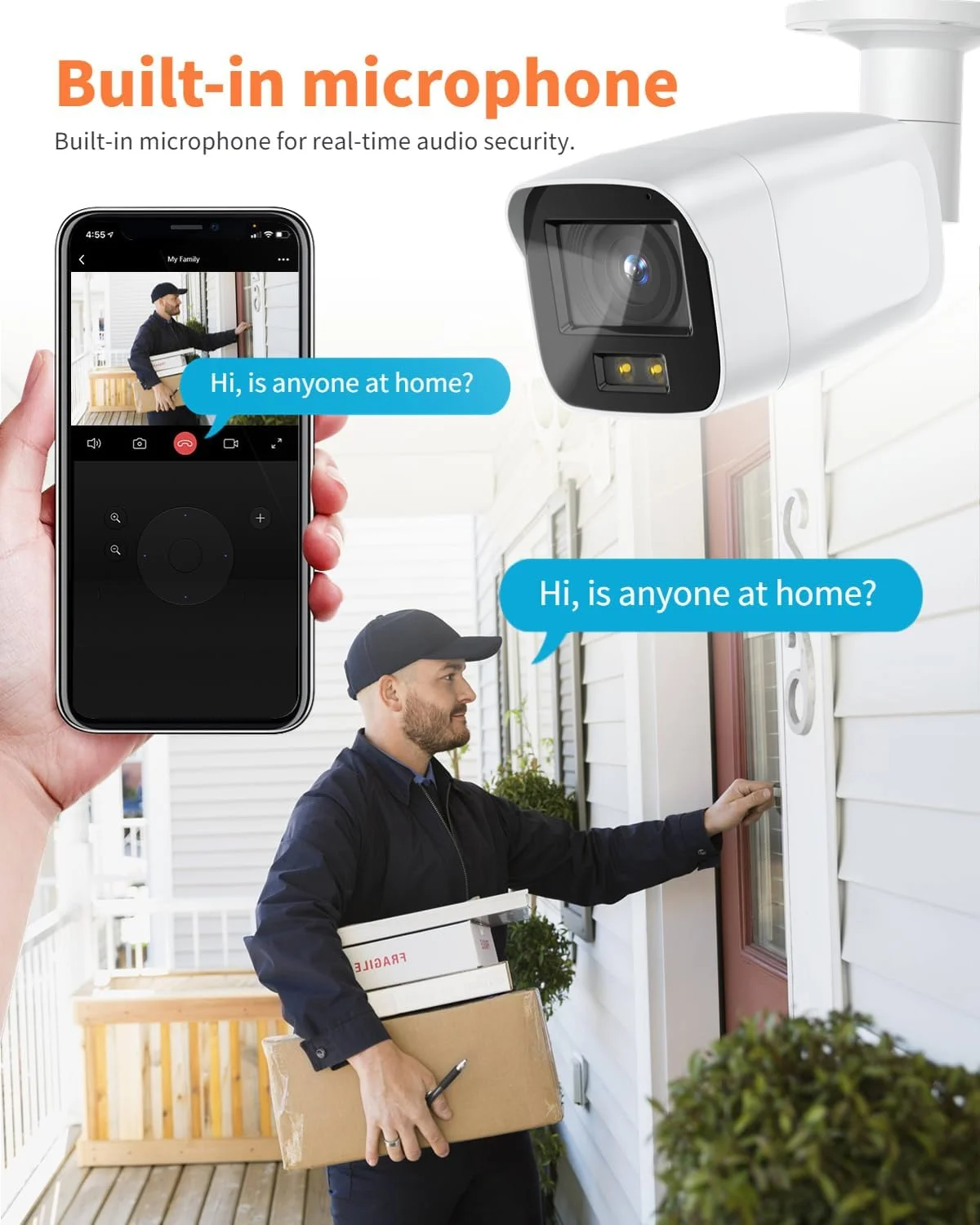 دوربین تحت شبکه رنگی DS-2CD2087G2-LU 2.8mm با کیفیت 8 مگاپیکسل 4K، دوربین بولت Color VU، دوربین مداربسته دام، تشخیص هوشمند انسان/خودرو، H.265+، WDR 130dB، میکروفون داخلی، IP67