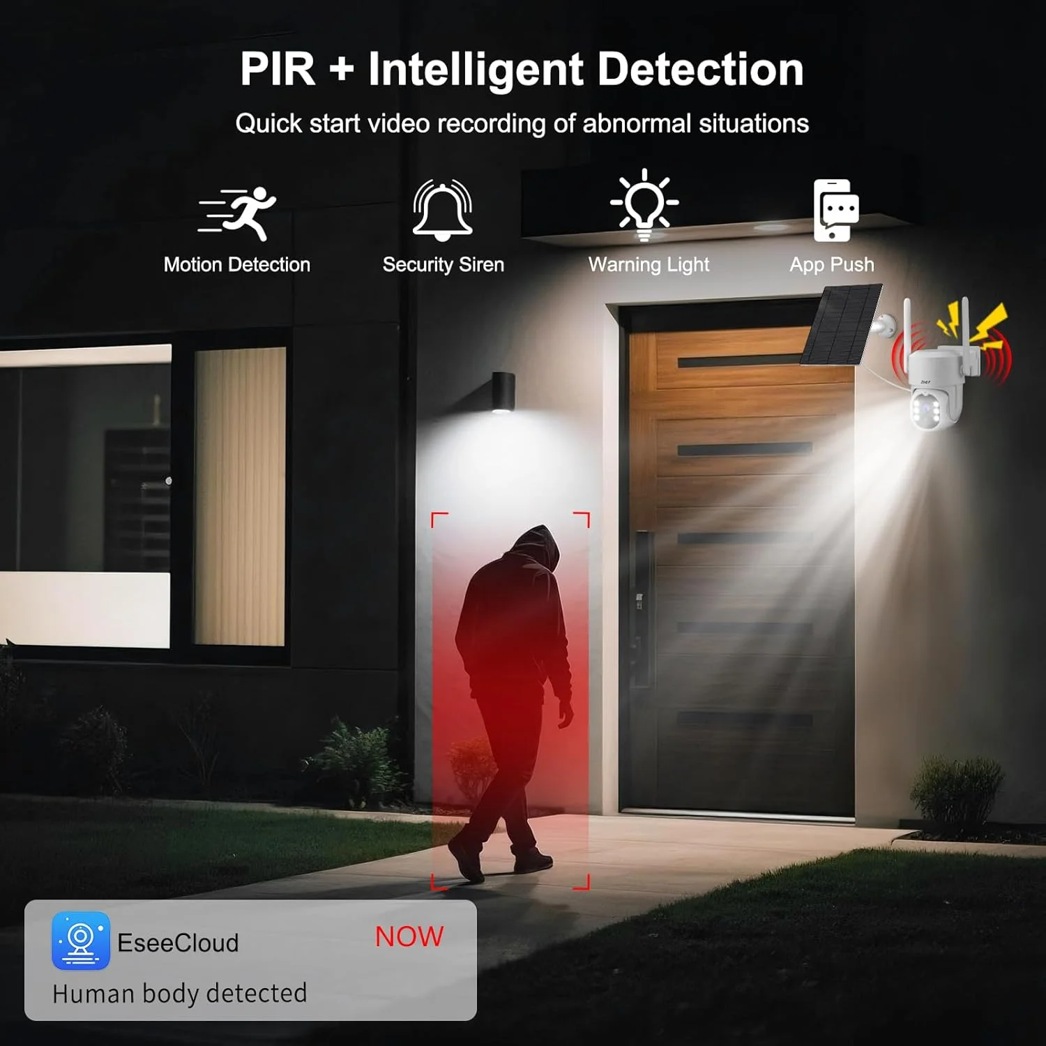 دوربین امنیتی خورشیدی بیسیم 2NLF برای فضای باز با وایفای 2.4 گیگاهرتز / 5 گیگاهرتز، دوربین 4 مگاپیکسلی 360 درجه با باتری برای امنیت خانه با نورافکن، دید در شب رنگی، ردیابی تشخیص حرکت، صدای دو طرفه دوربین امنیتی خورشیدی بیسیم 2NLF برای فضای باز با وایفای 2.4 گیگاهرتز / 5 گیگاهرتز، دوربین 4 مگاپیکسلی 360 درجه با باتری برای امنیت خانه با نورافکن، دید در شب رنگی، ردیابی تشخیص حرکت، صدای دو طرفه