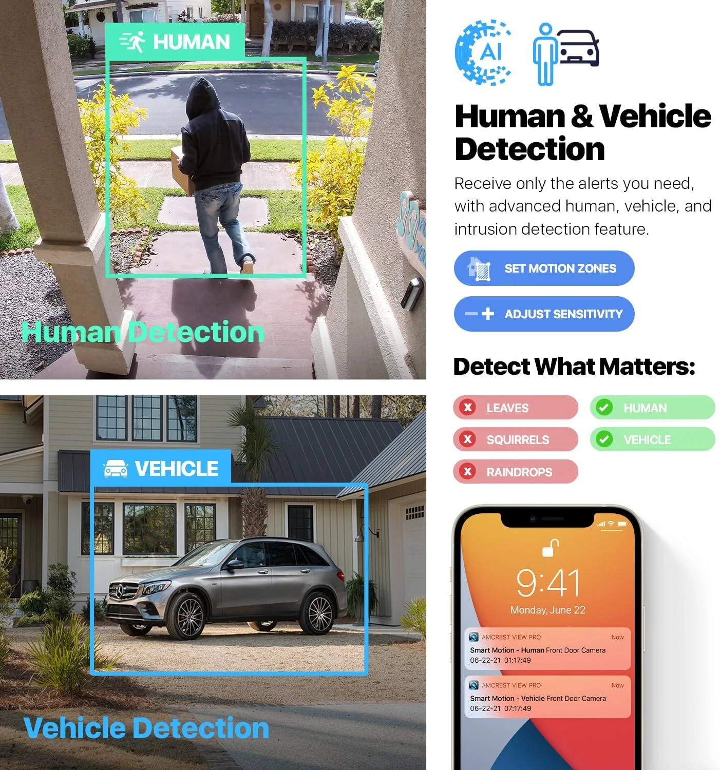 دوربین 5 مگاپیکسلی POE Amcrest، دوربین امنیتی دام بیرونی ضد خرابکاری POE IP، 5 مگاپیکسل، دید در شب 98 فوت، لنز 2.8 میلی متری، IP67، مقاومت IK10، MicroSD 256 گیگابایتی (جداگانه فروخته می شود)، Cloud، NVR (IP5M-D1188EW-28MM)