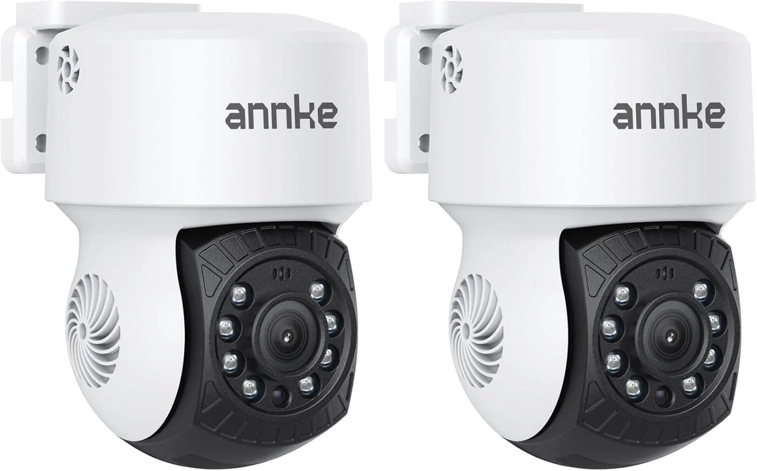 دوربین مداربسته دام سیم دار PT با کیفیت 2 مگاپیکسل 1080P ANNKE، چرخش 350 درجه افقی و 90 درجه عمودی، دید در شب 30 متری IR، ضد آب IP65، دوربین امنیتی افزودنی برای فضای باز، سازگاری گسترده - APT200 (دو عدد)