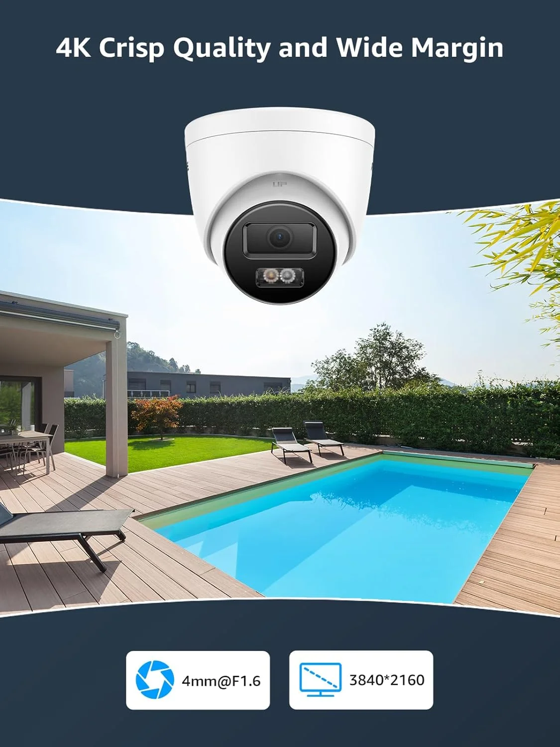 سیستم دوربین مداربسته خانگی 8 کاناله ANNKE H.265، دستگاه ضبط ویدیویی تحت شبکه 4K با 8 کانال به همراه هارد دیسک 2 ترابایتی و (4) دوربین دام 8 مگاپیکسلی با دید در شب 30.4 متری و ضد آب