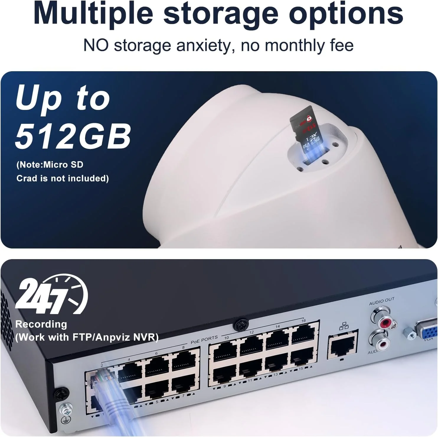 دوربین مداربسته تحت شبکه 8 مگاپیکسلی Anpviz با قابلیت دید در شب رنگی هوشمند تا 30 متر، دوربین امنیتی برجکی با قابلیت تشخیص انسان و وسیله نقلیه، دوربین مداربسته POE با بدنه فلزی، میکروفون داخلی، سازگار با NDAA دوربین مداربسته تحت شبکه 8 مگاپیکسلی Anpviz با قابلیت دید در شب رنگی هوشمند تا 30 متر، دوربین امنیتی برجکی با قابلیت تشخیص انسان و وسیله نقلیه، دوربین مداربسته POE با بدنه فلزی، میکروفون داخلی، سازگار با NDAA