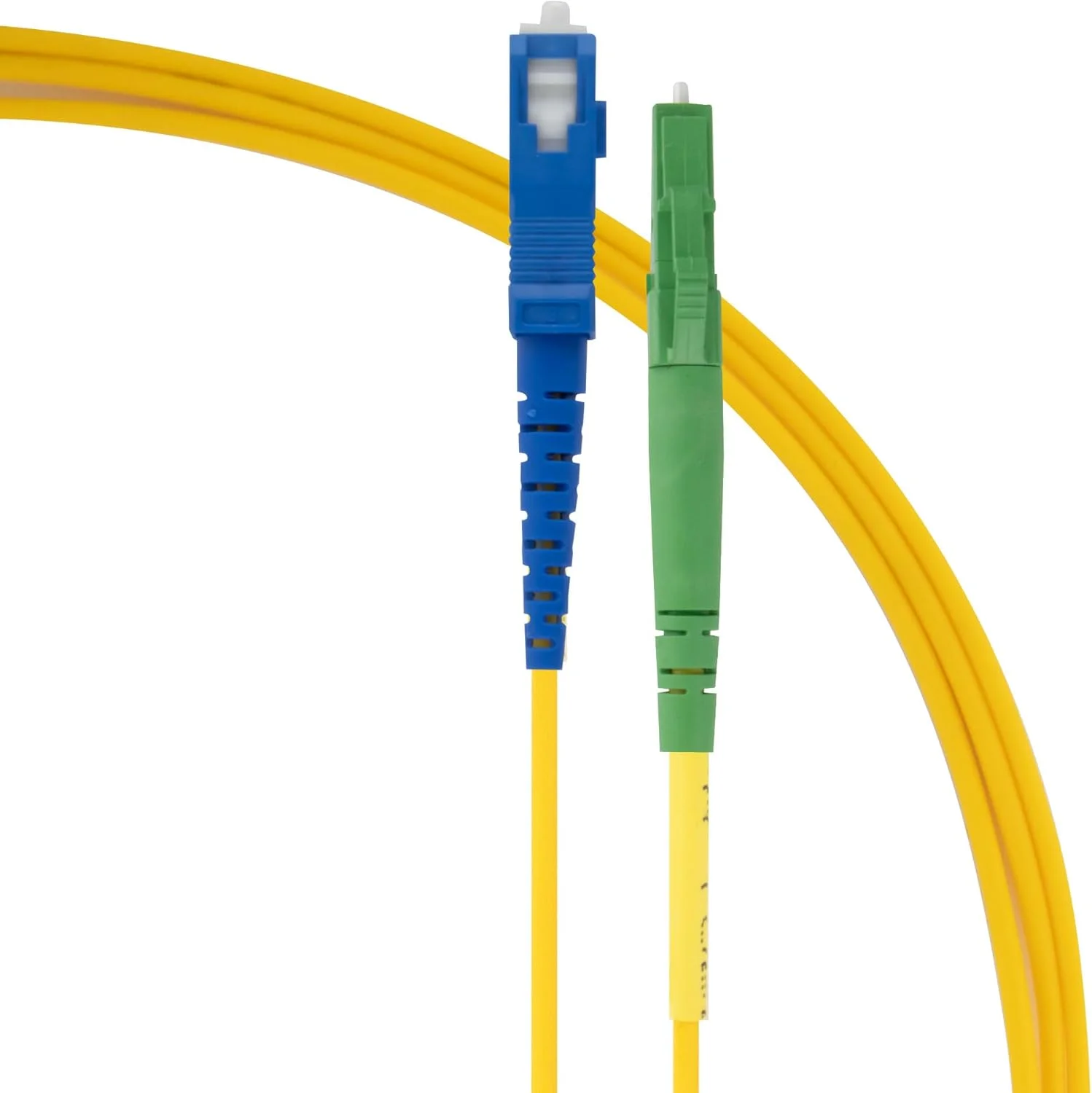 کابل فیبر نوری سینگل مود Simplex SC/UPC به LC/APC با زاویه 8 درجه، 9/125μm OS2، کابل پچ LSZH، زرد، 7.5 متری