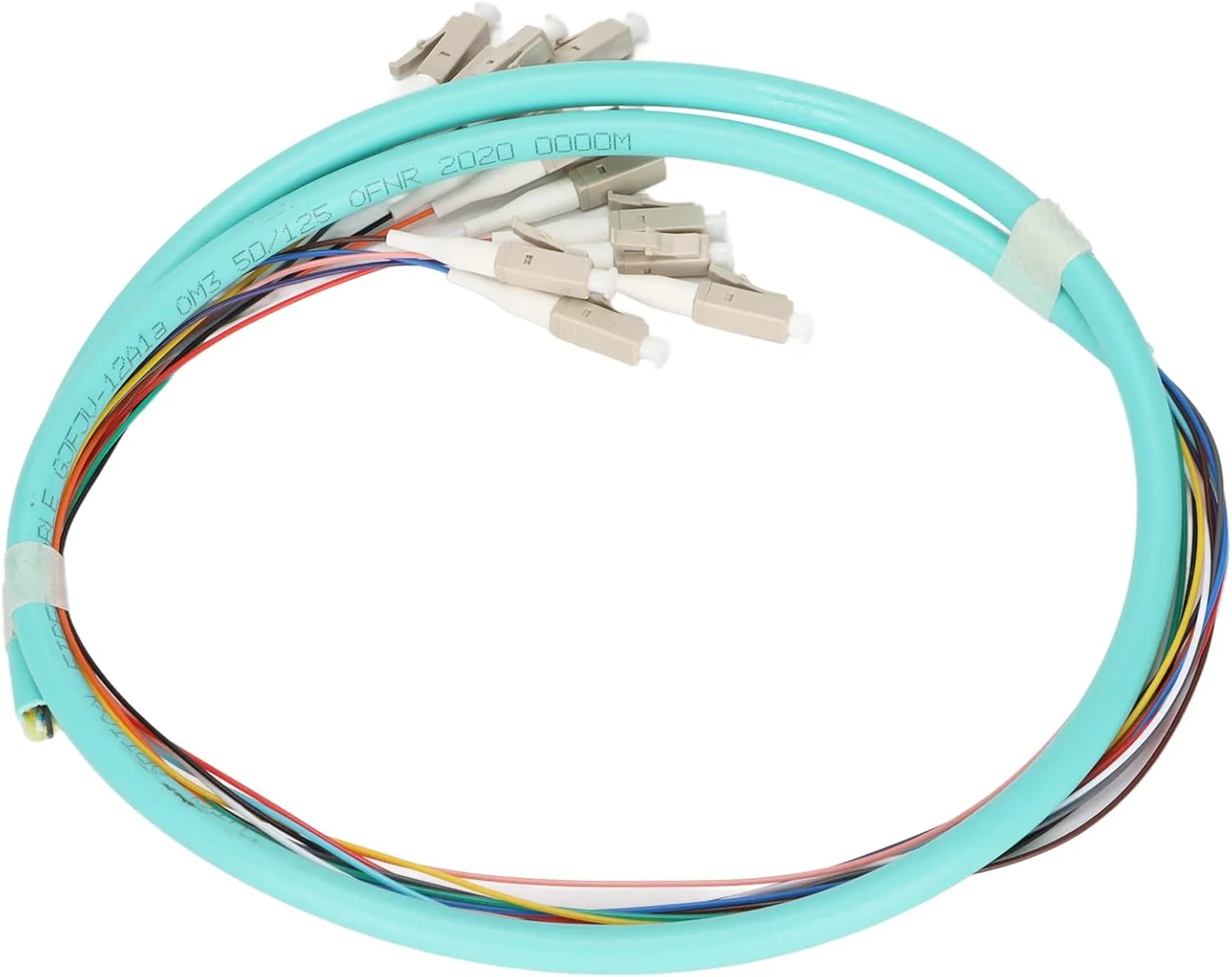 کابل فیبر نوری RvSky با 12 رشته، فرول سرامیکی، افت درج کم، تک حالته، ایده آل برای ابزار دقیق - سیم اتصال فیبر نوری