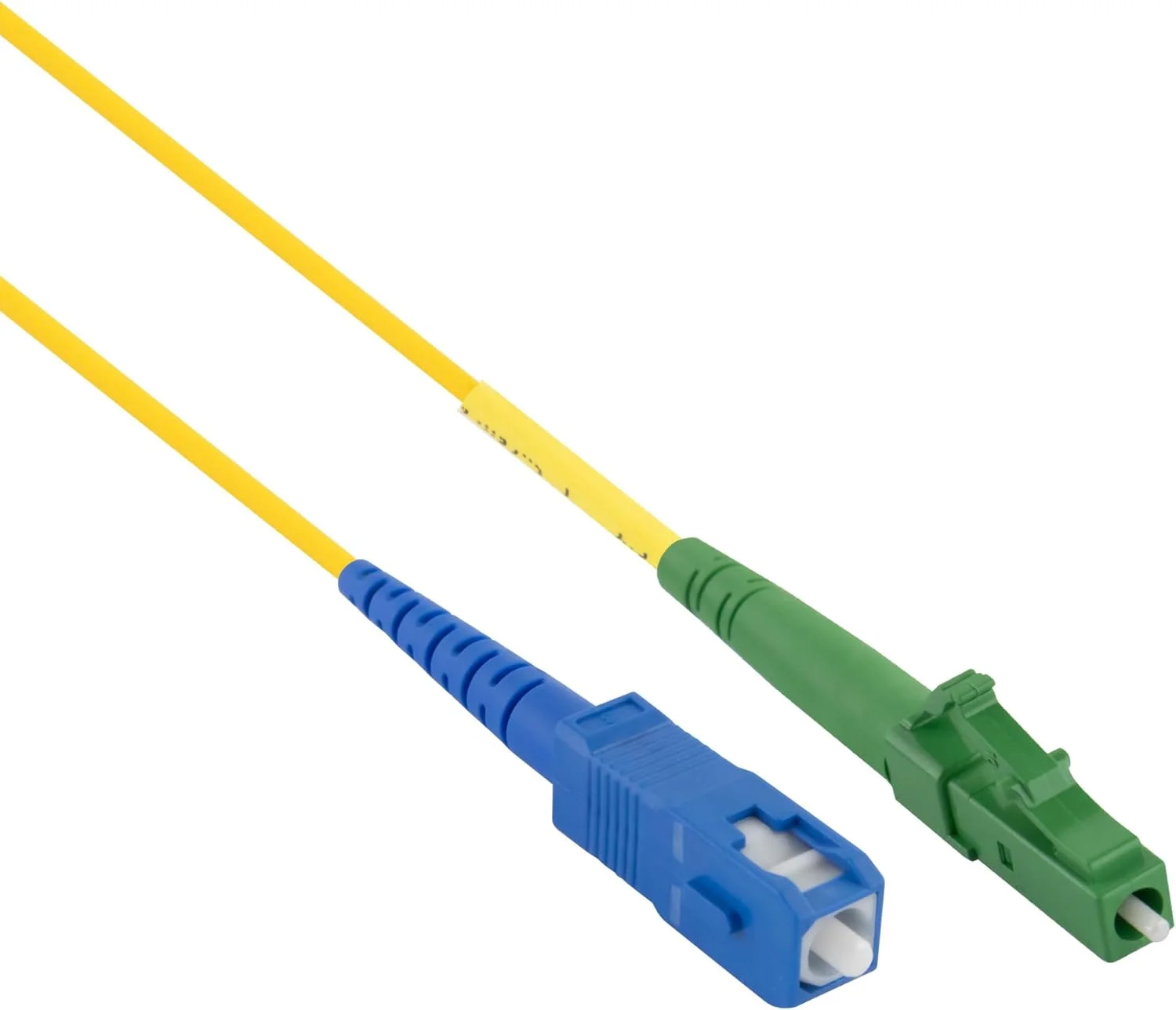 کابل فیبر نوری سینگل مود Simplex SC/UPC به LC/APC با زاویه 8 درجه، 9/125μm OS2، کابل پچ LSZH، زرد، 7.5 متری
