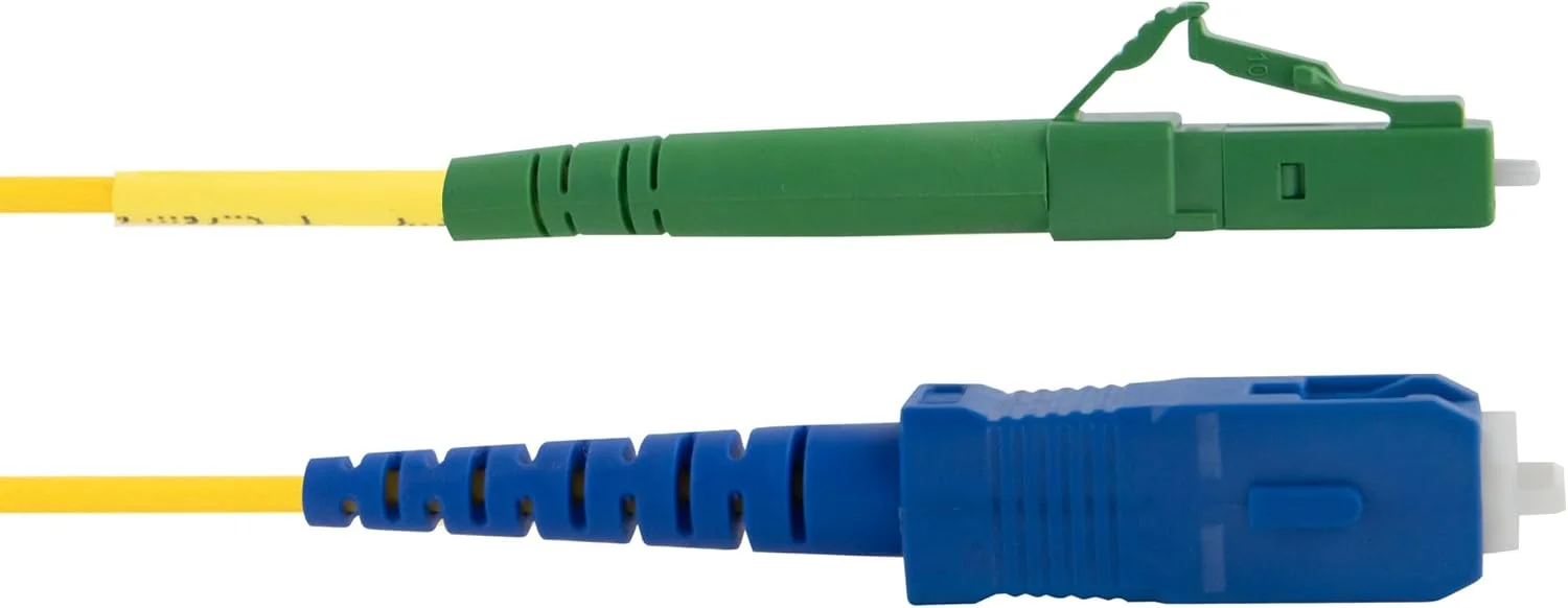 کابل فیبر نوری سینگل مود Simplex SC/UPC به LC/APC با زاویه 8 درجه، 9/125μm OS2، کابل پچ LSZH، زرد، 7.5 متری