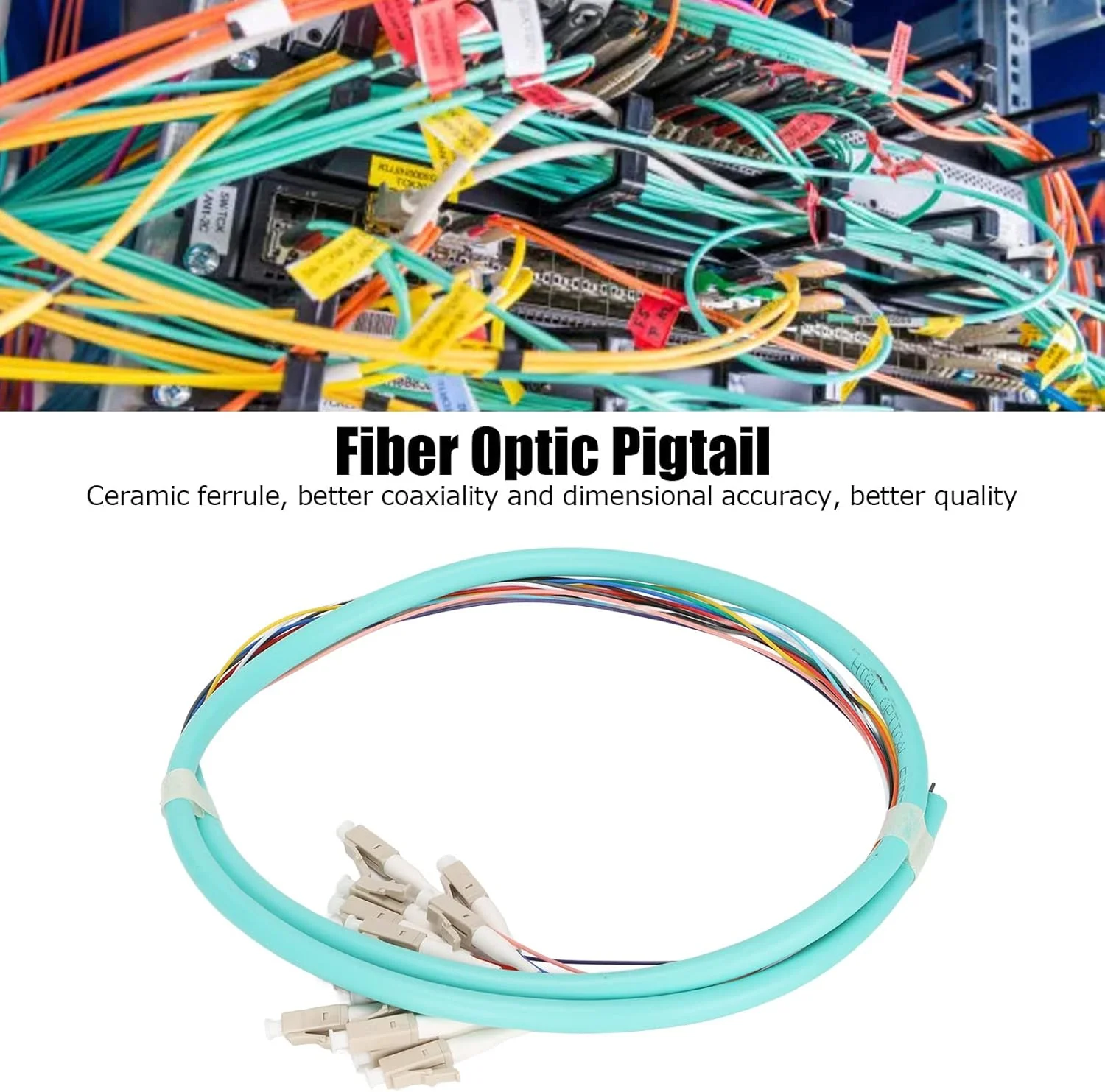 کابل فیبر نوری RvSky با 12 رشته، فرول سرامیکی، افت درج کم، تک حالته، ایده آل برای ابزار دقیق - سیم اتصال فیبر نوری کابل فیبر نوری RvSky با 12 رشته، فرول سرامیکی، افت درج کم، تک حالته، ایده آل برای ابزار دقیق - سیم اتصال فیبر نوری