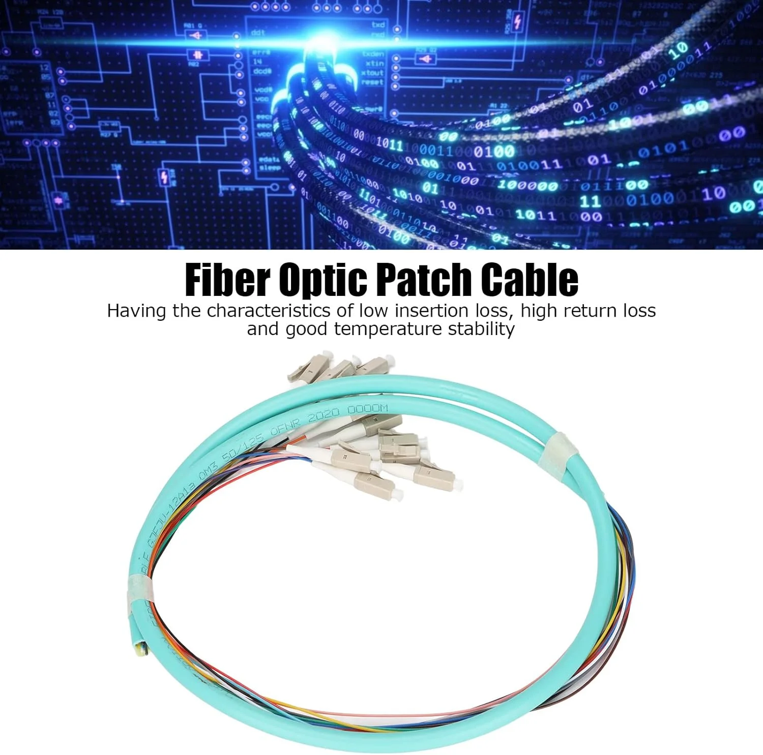 کابل فیبر نوری RvSky با 12 رشته، فرول سرامیکی، افت درج کم، تک حالته، ایده آل برای ابزار دقیق - سیم اتصال فیبر نوری کابل فیبر نوری RvSky با 12 رشته، فرول سرامیکی، افت درج کم، تک حالته، ایده آل برای ابزار دقیق - سیم اتصال فیبر نوری