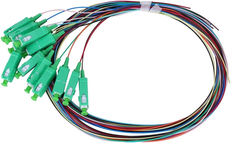 کابل فیبر نوری تک حالته پیگتیل 12 هسته ای SC 0.9mm PVC برای سیستم ارتباطات شبکه