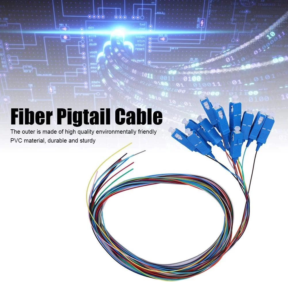 کابل فیبر نوری پیگتیل VELATEMOR SC/UPC، فیبر نوری تک حالته، 12 سیم سر مربعی SC با پوشش بیرونی PVC، برای انواع شبکه های محلی کابل فیبر نوری پیگتیل VELATEMOR SC/UPC، فیبر نوری تک حالته، 12 سیم سر مربعی SC با پوشش بیرونی PVC، برای انواع شبکه های محلی