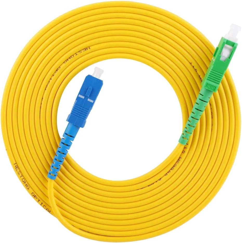 کابل فیبر نوری دو عددی با روکش PVC، SC به SC / UPC سینگل مود برای ابزار دقیق LAN فیبر نوری