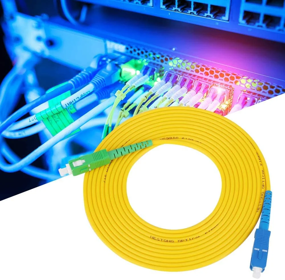 کابل فیبر نوری دو عددی با روکش PVC، SC به SC / UPC سینگل مود برای ابزار دقیق LAN فیبر نوری