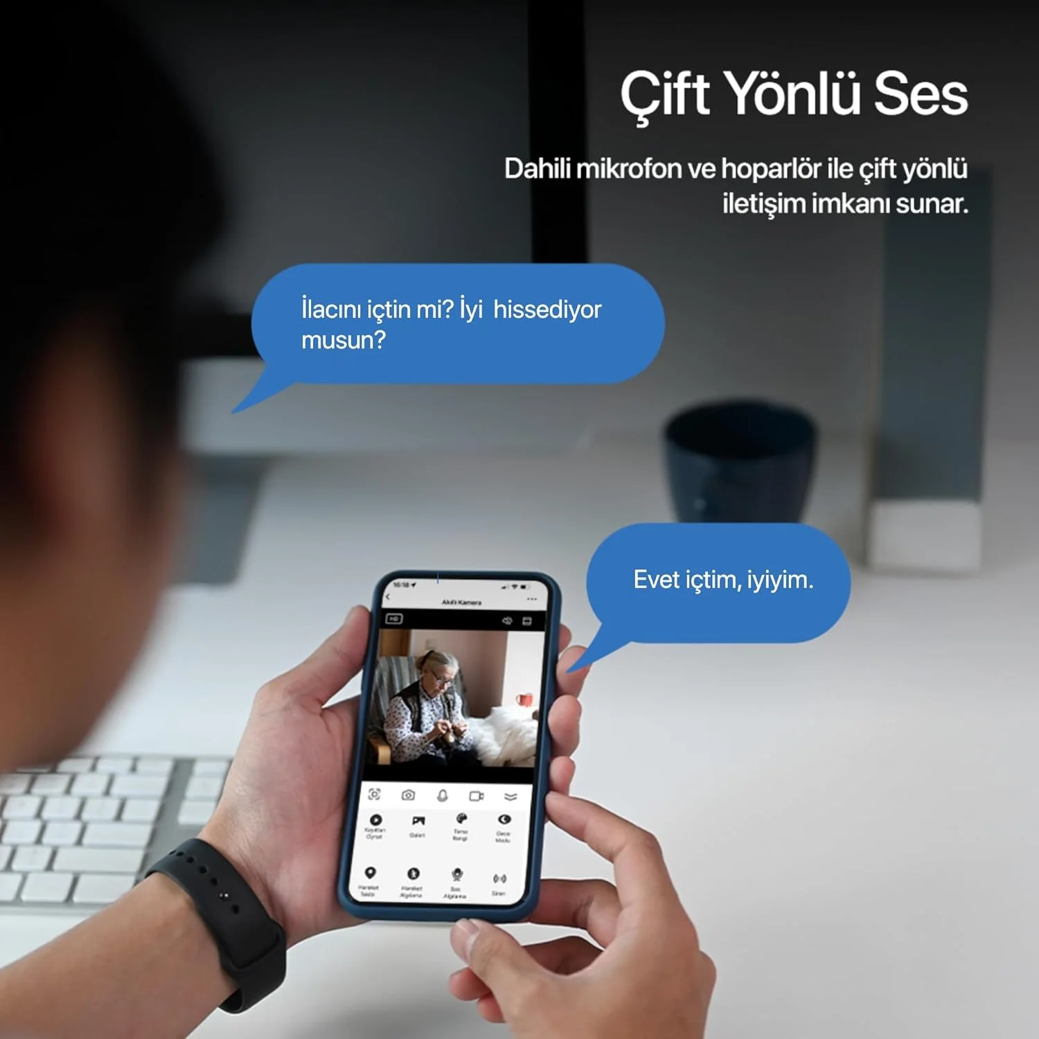 دوربین هوشمند وای فای زنون اسمارت، تصویر شفاف، دید در شب، ارتباط دو طرفه با میکروفون، سفید دوربین هوشمند وای فای زنون اسمارت، تصویر شفاف، دید در شب، ارتباط دو طرفه با میکروفون، سفید