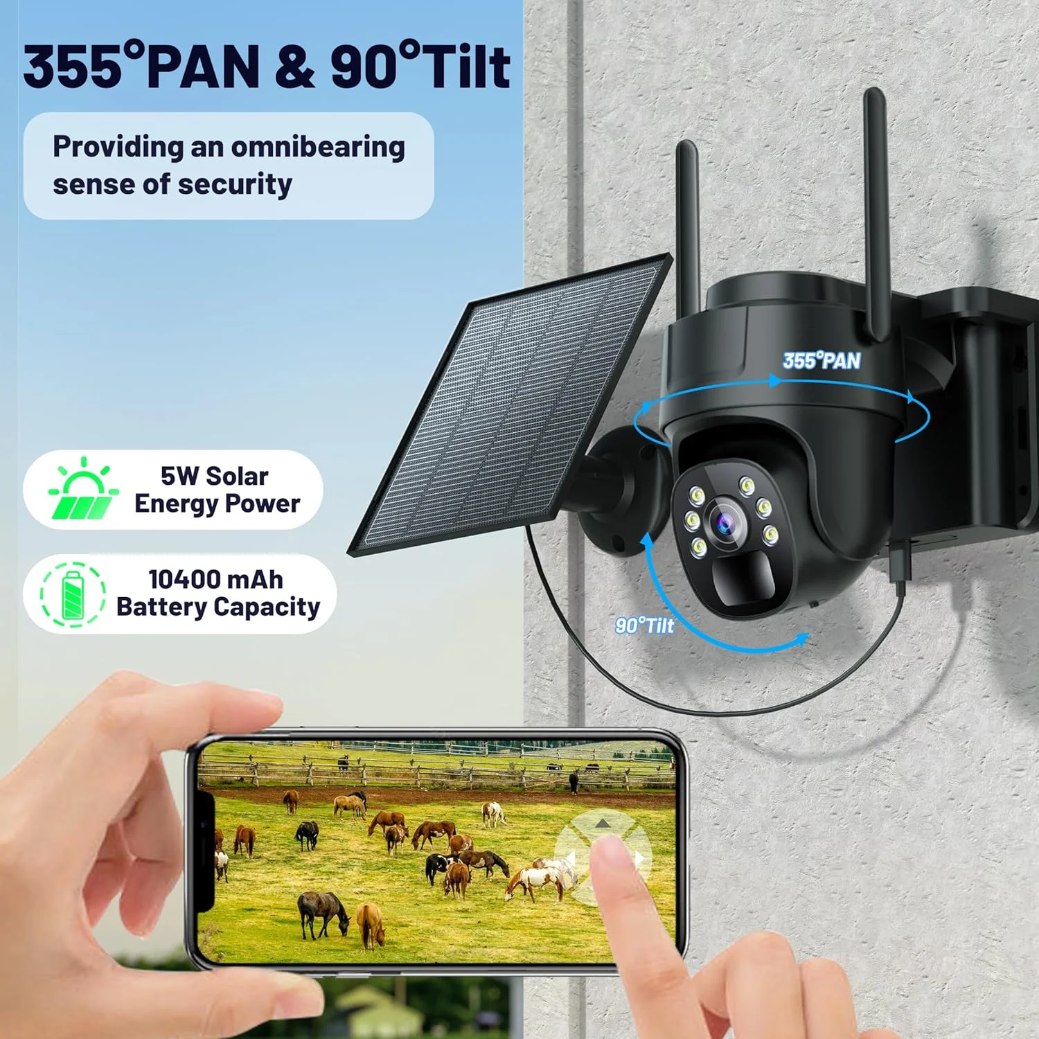 دوربین مداربسته سیم کارتی 4G LTE، دوربین امنیتی بی سیم خورشیدی مناسب فضای باز، کیفیت 2K HD با دید در شب رنگی، دوربین نظارتی بیرونی با حسگر حرکتی PIR، نمای زنده 355 درجه، صدای دو طرفه دوربین مداربسته سیم کارتی 4G LTE، دوربین امنیتی بی سیم خورشیدی مناسب فضای باز، کیفیت 2K HD با دید در شب رنگی، دوربین نظارتی بیرونی با حسگر حرکتی PIR، نمای زنده 355 درجه، صدای دو طرفه