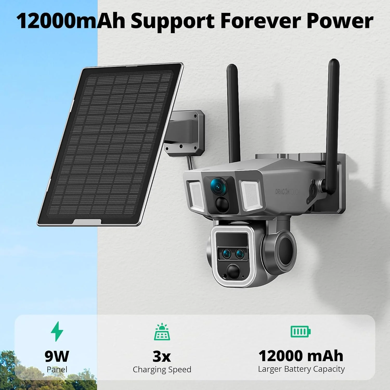 دوربین امنیتی سلولار 4G LTE مناسب فضای باز، دوربین خورشیدی بیسیم با زوم اپتیکال 10x و کیفیت 4K، دارای دو حالت بدون وایفای یا وایفای، چرخش 360 درجه و قابلیت ردیابی هوشمند برای نظارت از راه دور، همراه با سیم کارت و کارت حافظه 64 گیگابایتی دوربین امنیتی سلولار 4G LTE مناسب فضای باز، دوربین خورشیدی بیسیم با زوم اپتیکال 10x و کیفیت 4K، دارای دو حالت بدون وایفای یا وایفای، چرخش 360 درجه و قابلیت ردیابی هوشمند برای نظارت از راه دور، همراه با سیم کارت و کارت حافظه 64 گیگابایتی