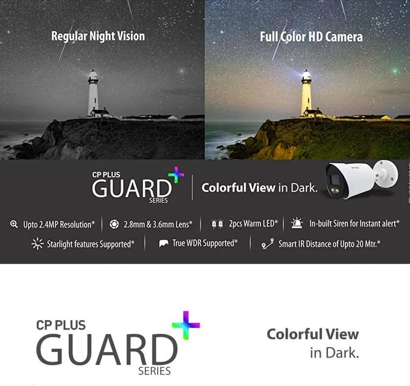 دستگاه ضبط تصاویر 4 کانال Clocite CP Plus به همراه 4 دوربین دام 5 مگاپیکسلی (Guard+) با تصویربرداری رنگی 24/7 (دید رنگی روز/شب) + هارد دیسک 1 ترابایتی + کابل مسی (1+3) + منبع تغذیه 4 کانال + کیت کامل اتصالات BNC و DC دستگاه ضبط تصاویر 4 کانال Clocite CP Plus به همراه 4 دوربین دام 5 مگاپیکسلی (Guard+) با تصویربرداری رنگی 24/7 (دید رنگی روز/شب) + هارد دیسک 1 ترابایتی + کابل مسی (1+3) + منبع تغذیه 4 کانال + کیت کامل اتصالات BNC و DC