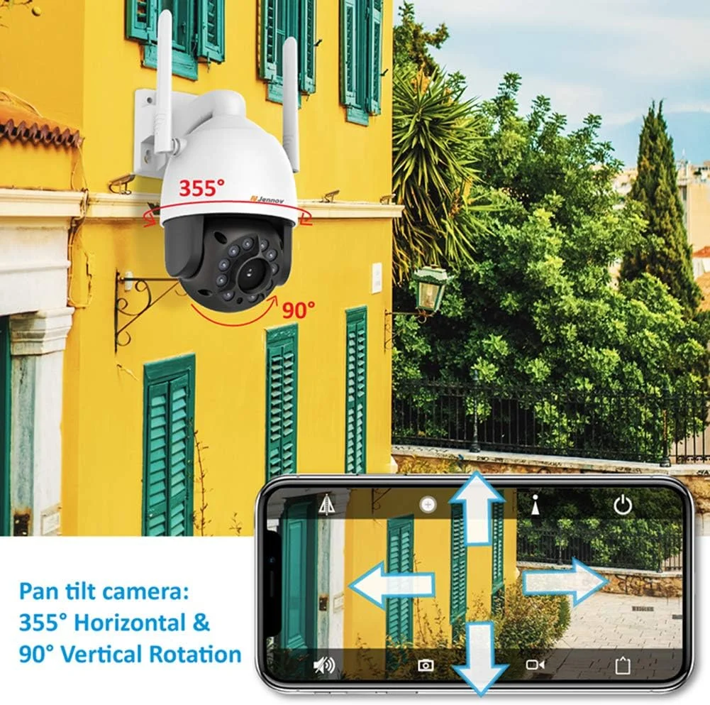 دوربین مداربسته وای فای CLX 1080P Camhi IP، 2 مگاپیکسل، دام، مناسب فضای باز، دارای صدای دو طرفه، نظارت تصویری بی سیم، ضد آب، قابلیت چرخش افقی/عمودی، 4G+64SD Card دوربین مداربسته وای فای CLX 1080P Camhi IP، 2 مگاپیکسل، دام، مناسب فضای باز، دارای صدای دو طرفه، نظارت تصویری بی سیم، ضد آب، قابلیت چرخش افقی/عمودی، 4G+64SD Card